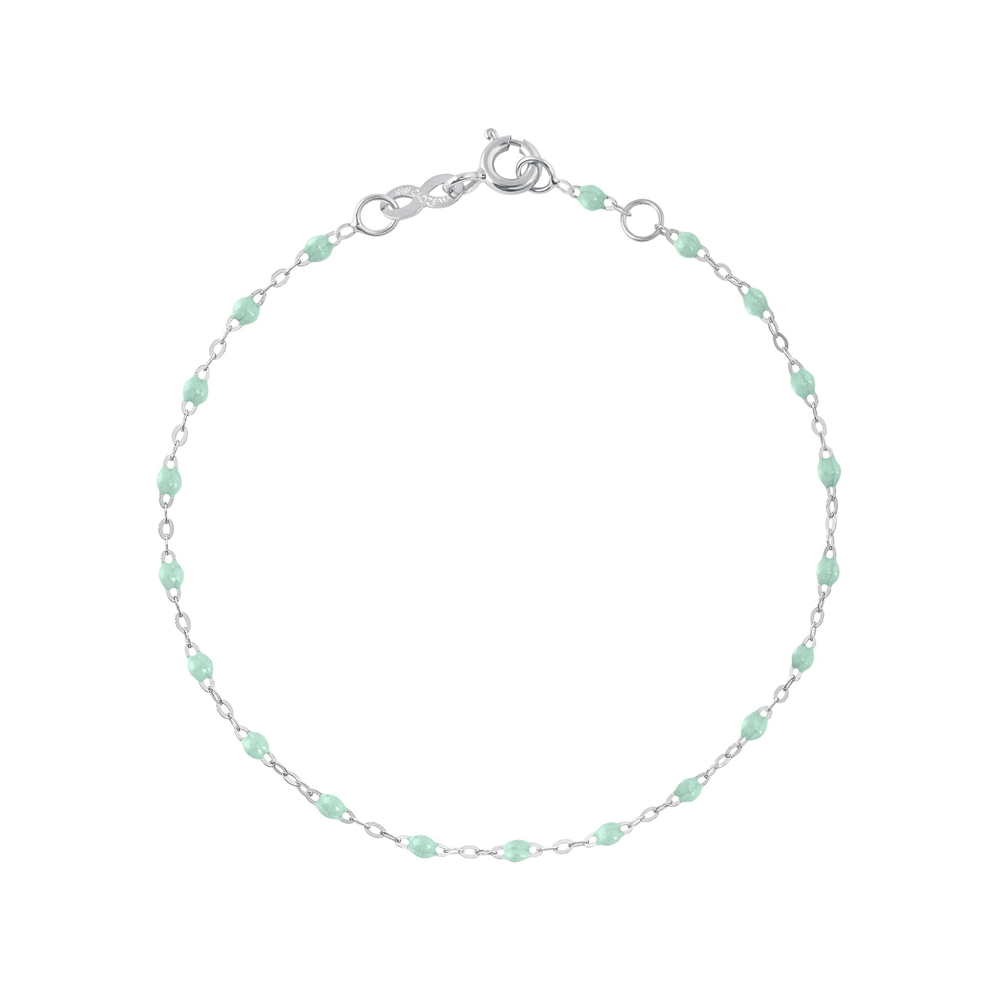 Bracelet jade Classique Gigi, or blanc, 17 cm