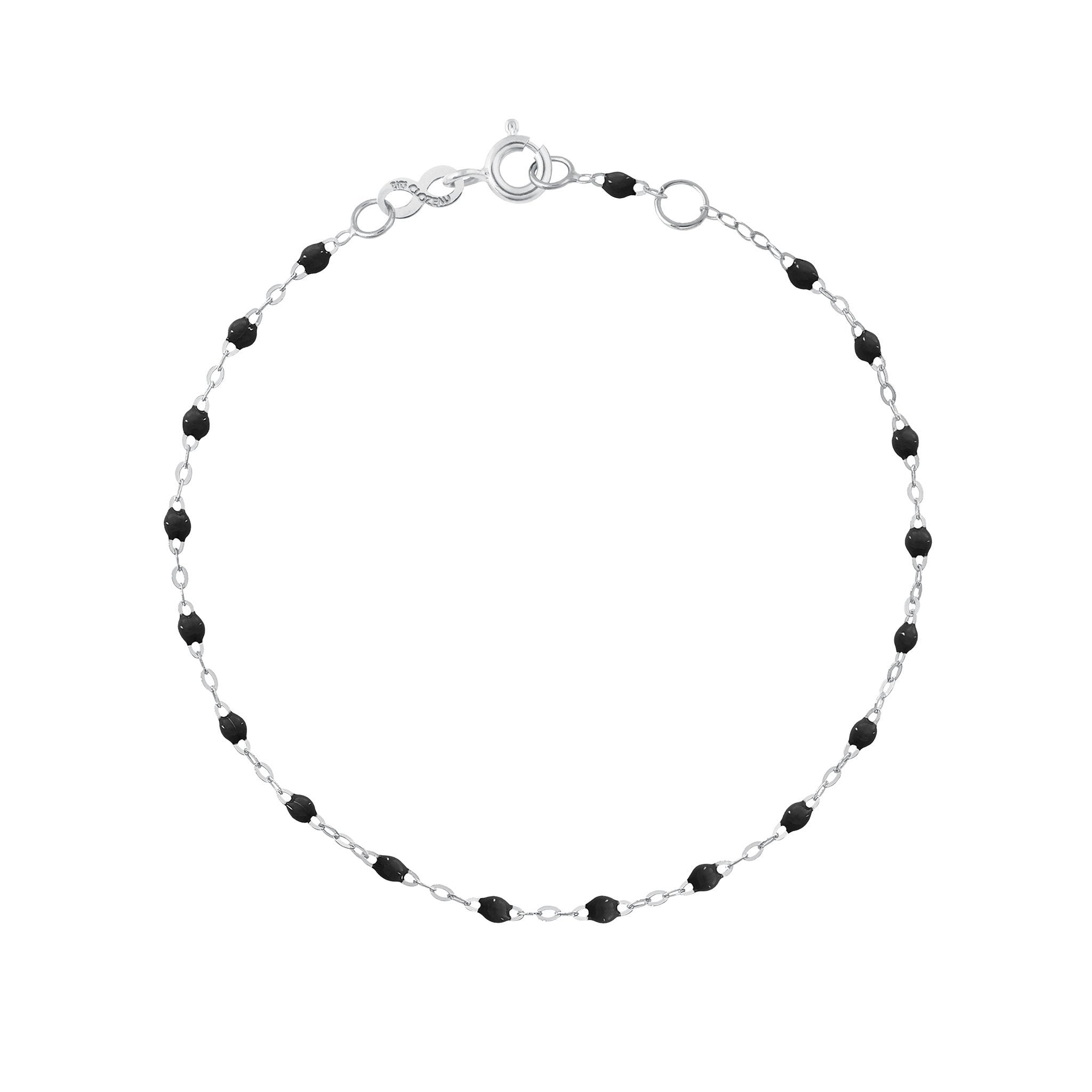 Bracelet noir Classique Gigi, or blanc, 15 cm classique gigi Référence :  b3gi001g2015xx -1