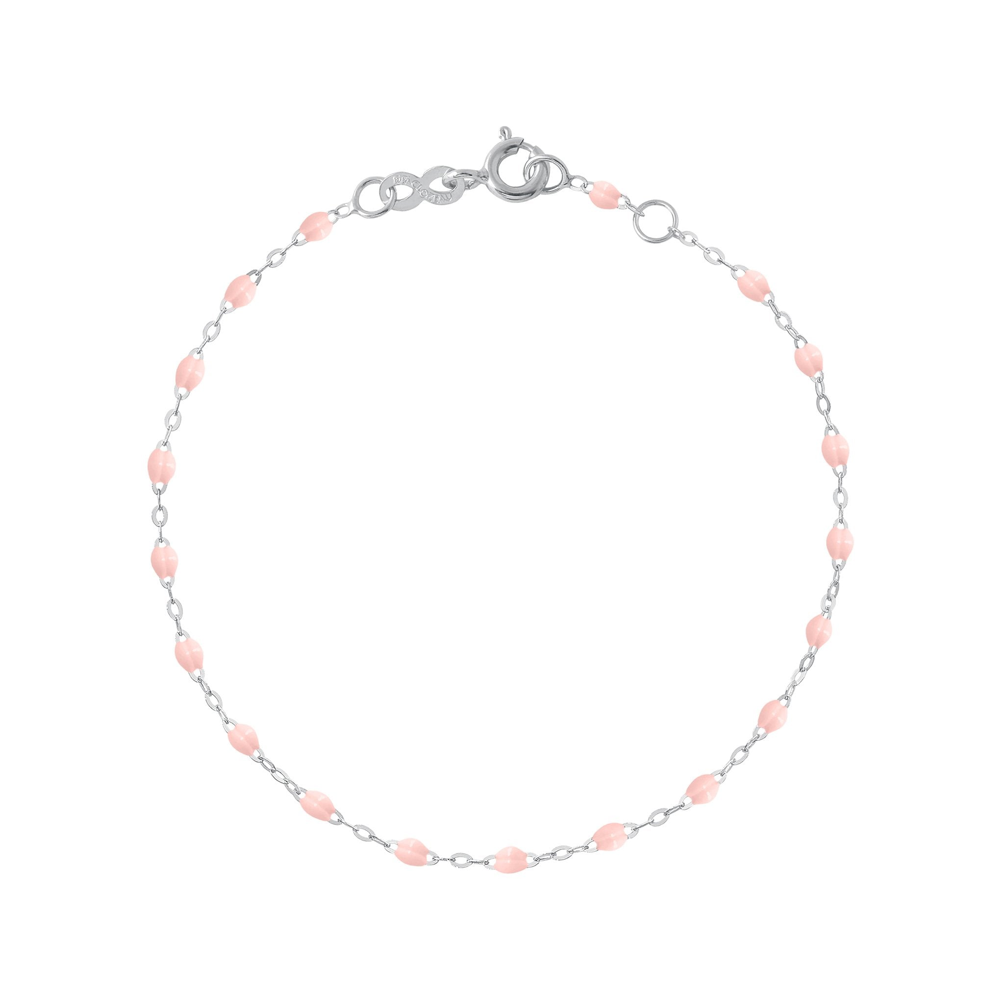 Bracelet rose bébé Classique Gigi, or blanc, 17 cm