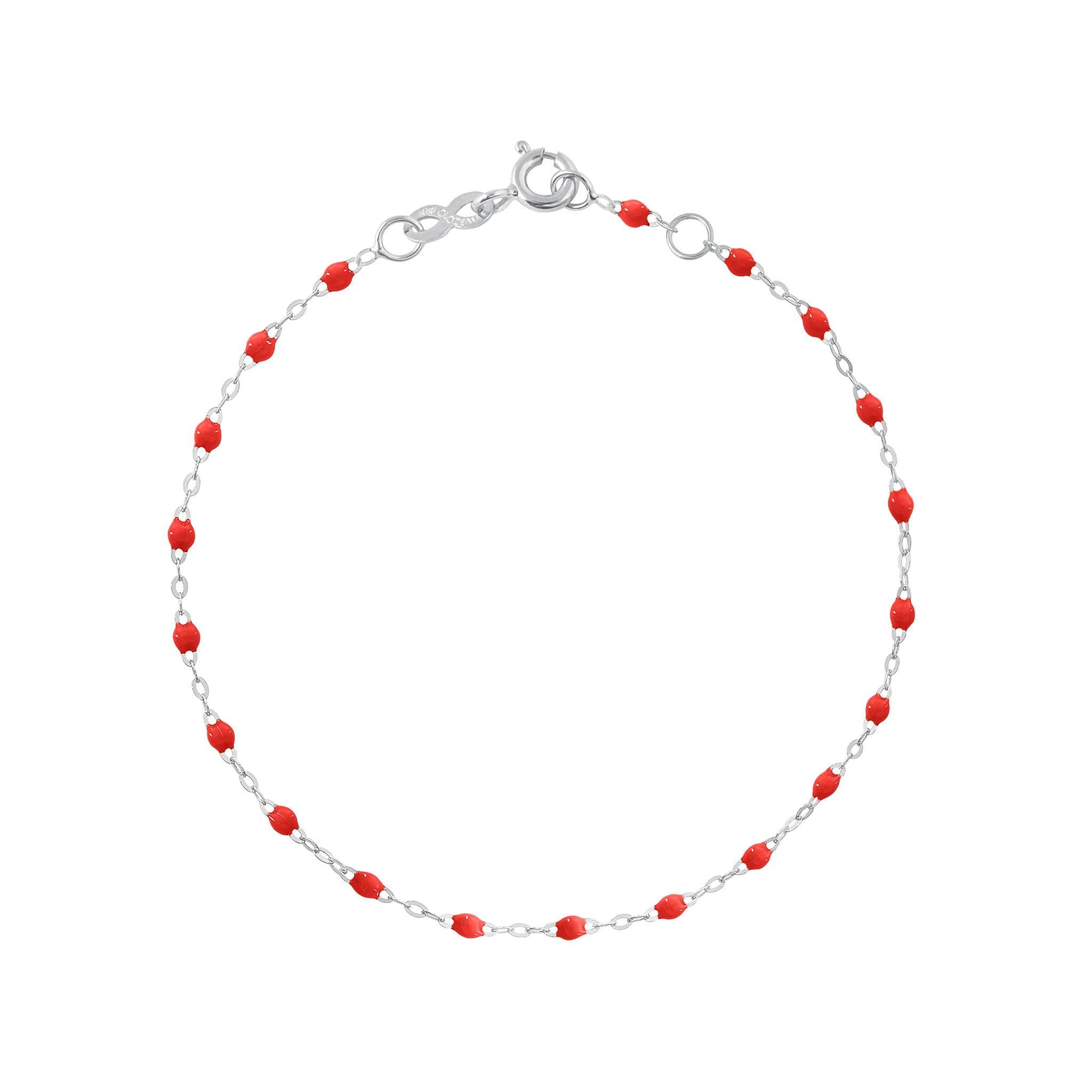 Bracelet coquelicot Classique Gigi, or blanc, 17 cm