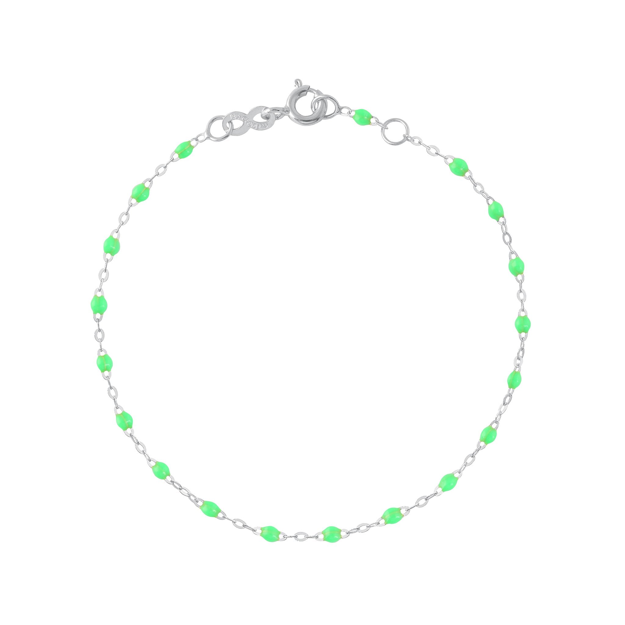 Bracelet vert fluo Classique Gigi, or blanc, 15 cm classique gigi Référence :  b3gi001g3615xx -1