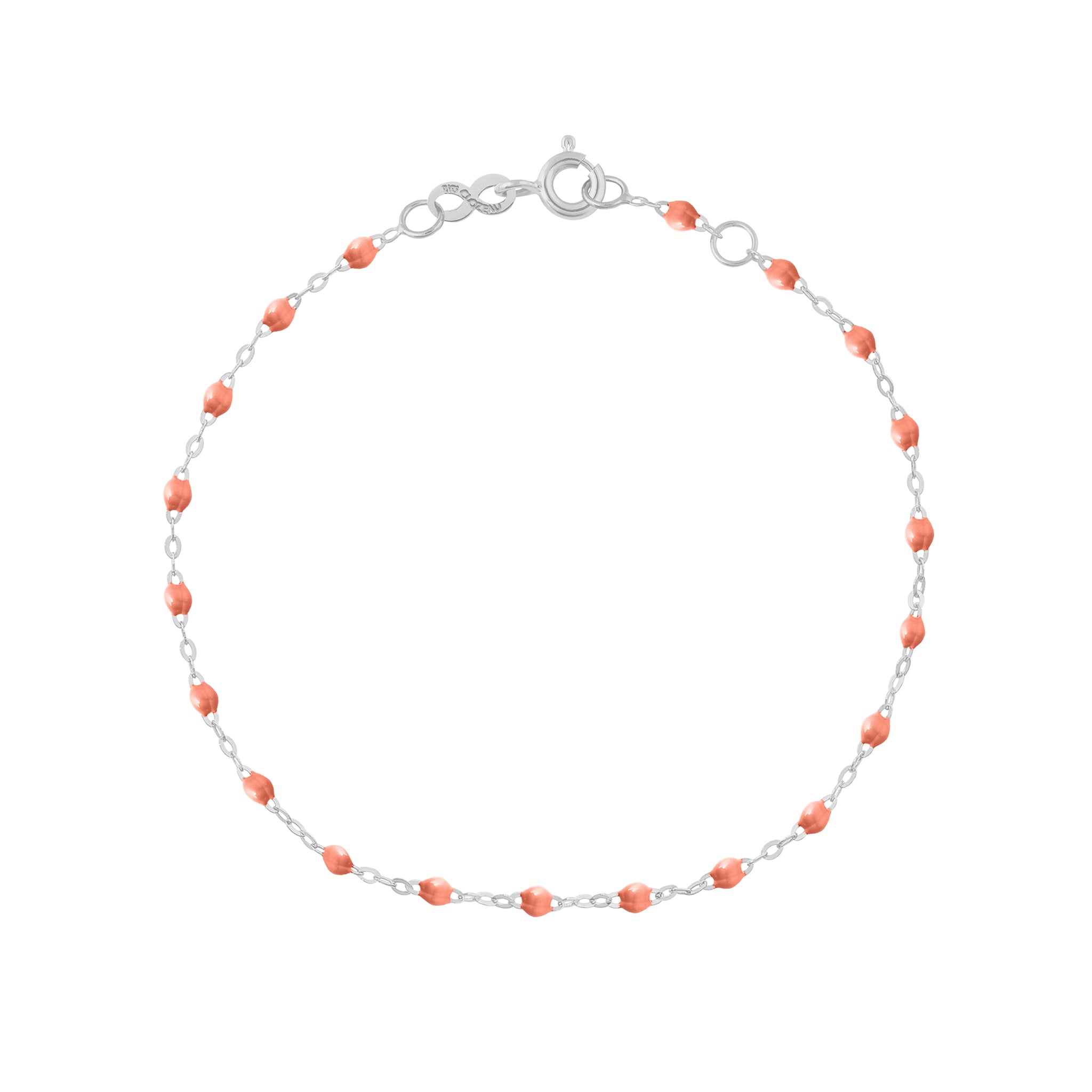 Bracelet saumon Classique Gigi, or blanc, 17 cm