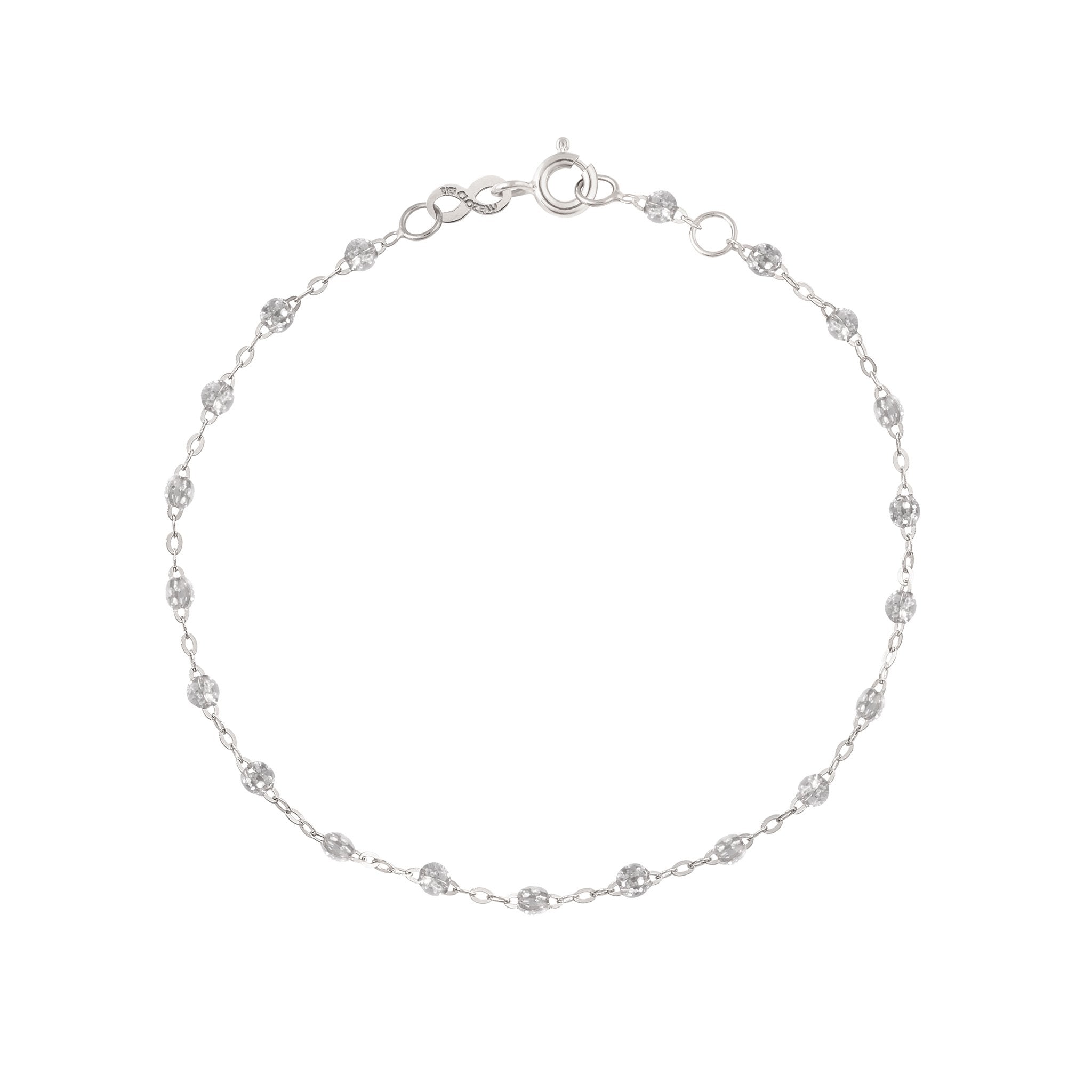 Bracelet sparkle Classique Gigi, or blanc, 17 cm