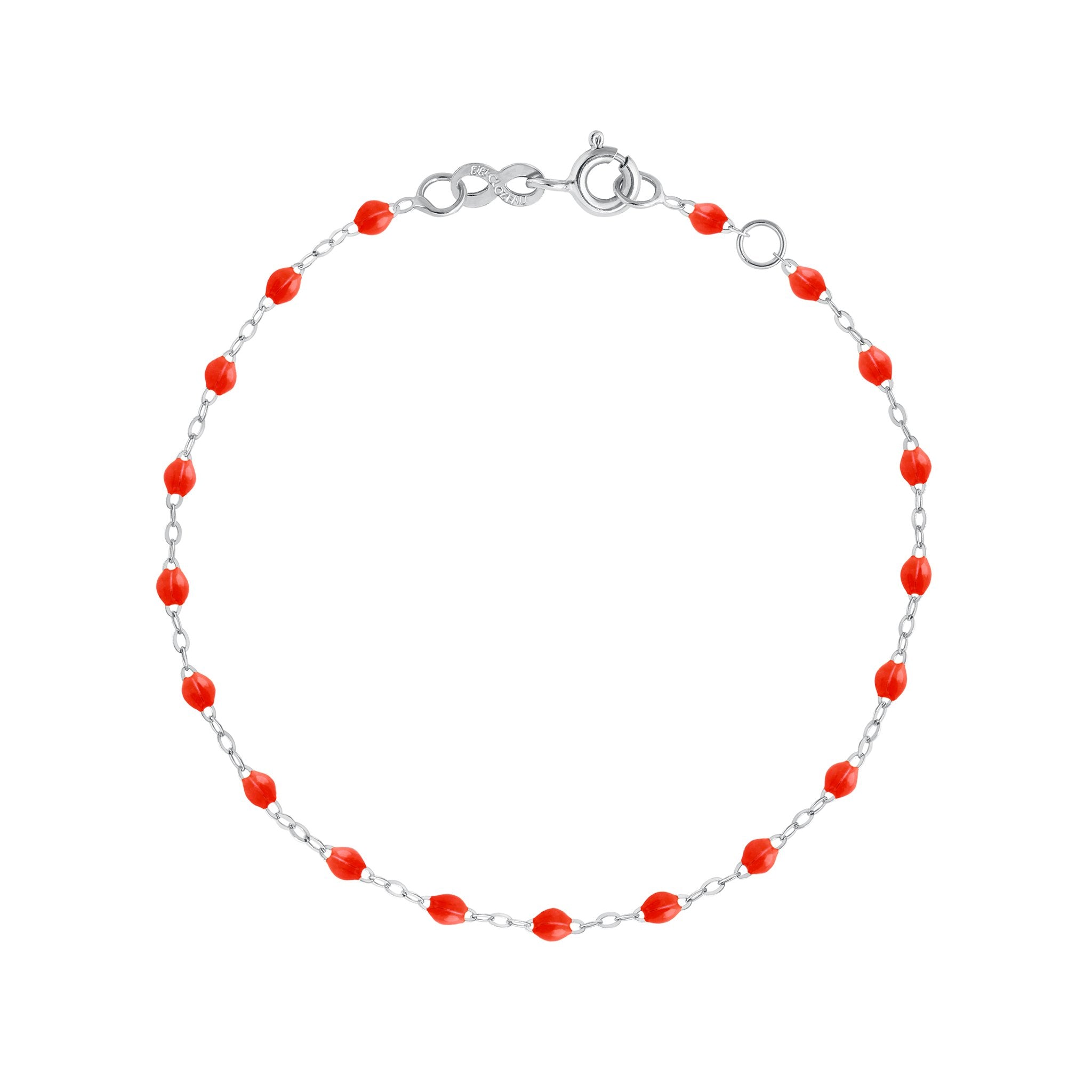 Bracelet corail Classique Gigi, or blanc, 17 cm