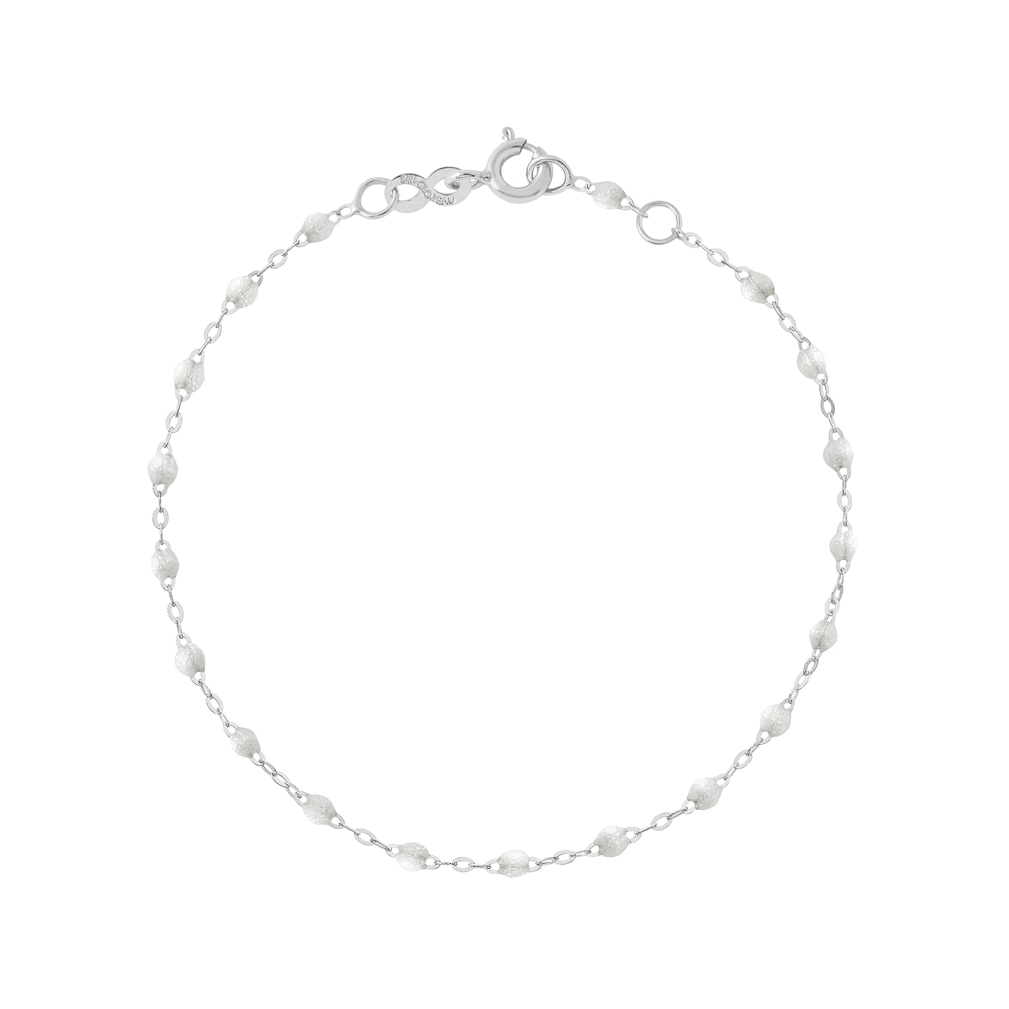 Bracelet opale Classique Gigi, or blanc, 17 cm