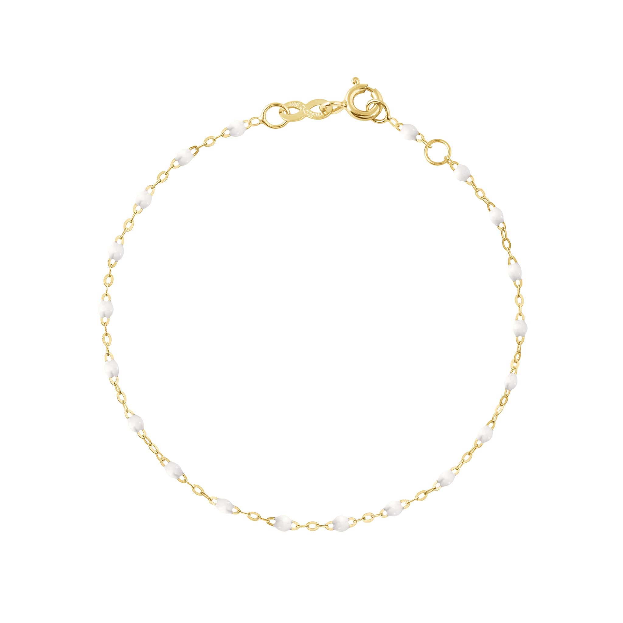 Bracelet bébé blanc Classique Gigi, or jaune, 13 cm