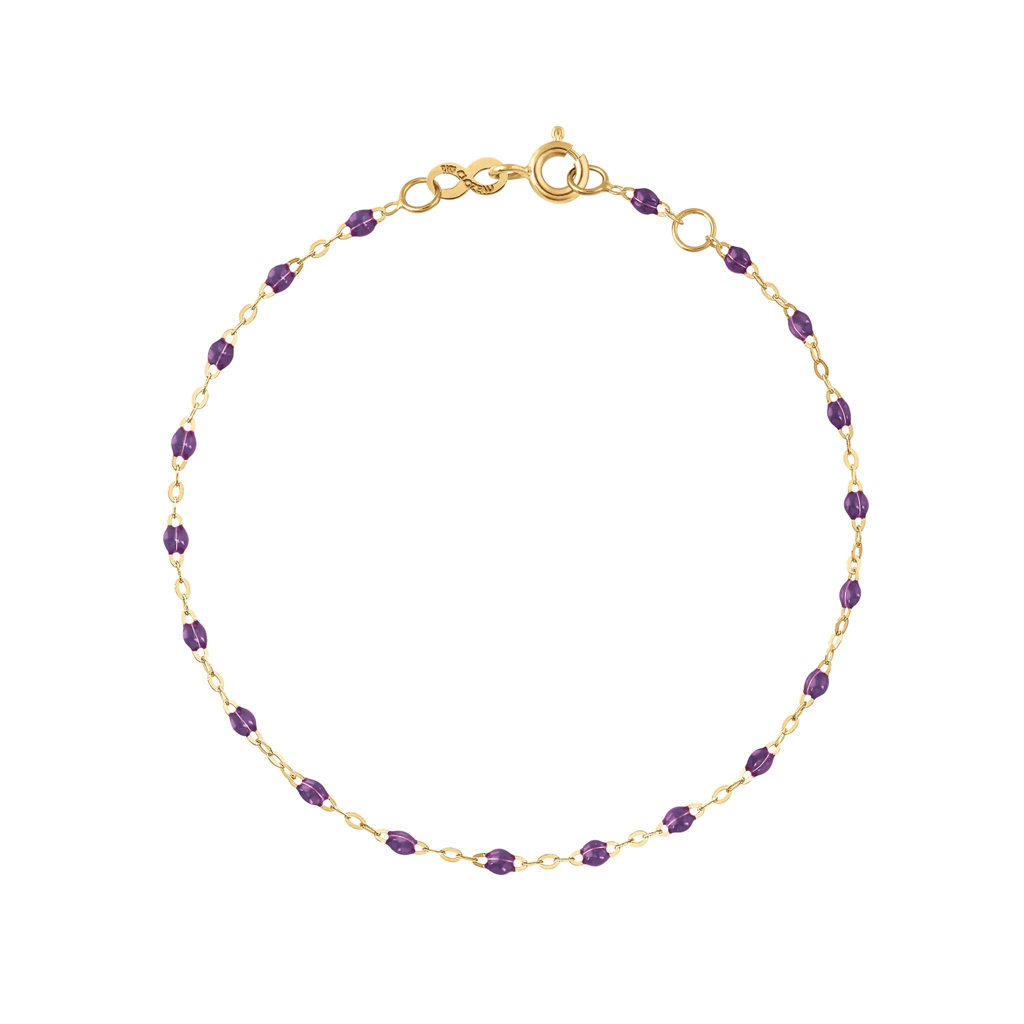 Bracelet violet Classique Gigi, or jaune, 17 cm