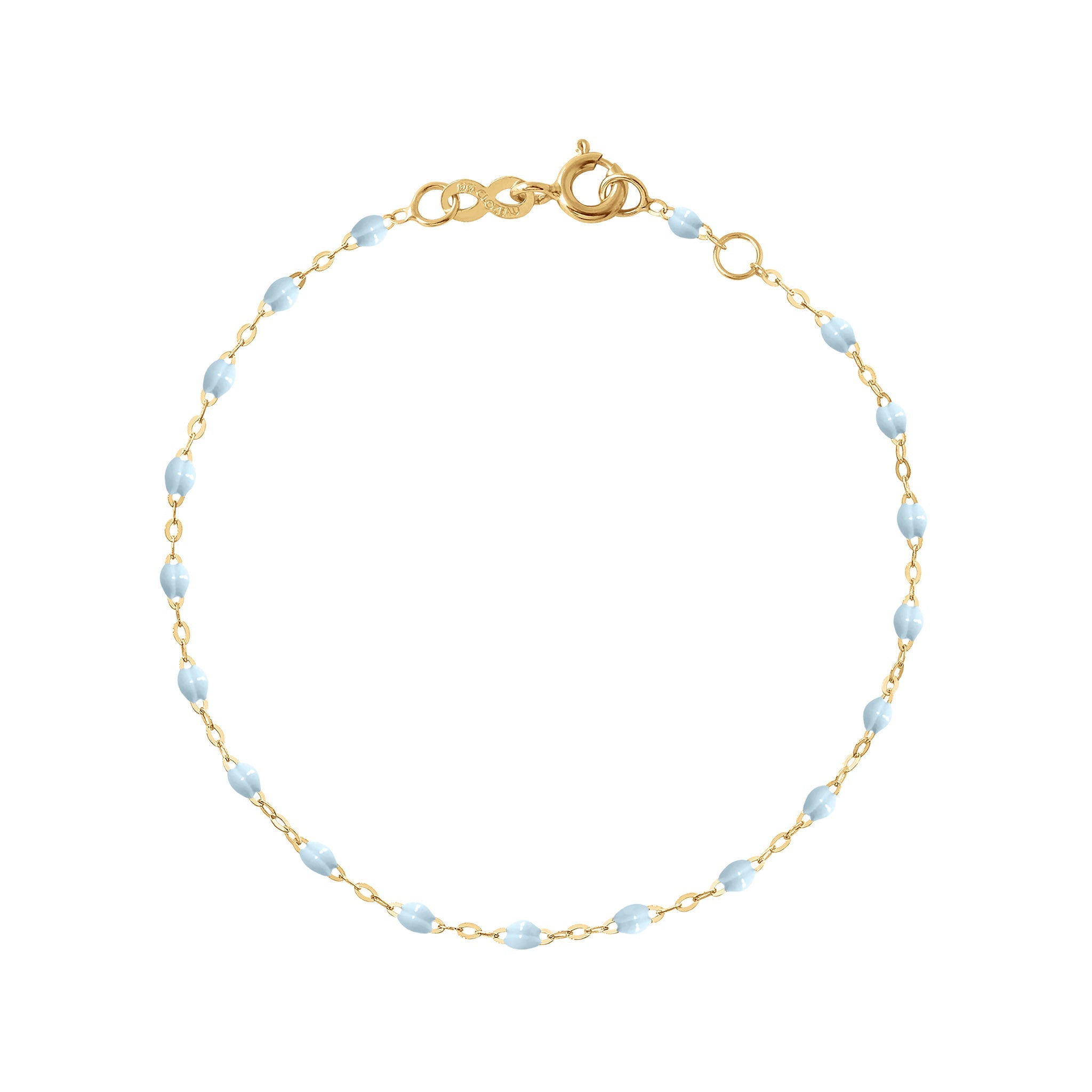 Bracelet bébé bleu layette Classique Gigi, or jaune, 13 cm