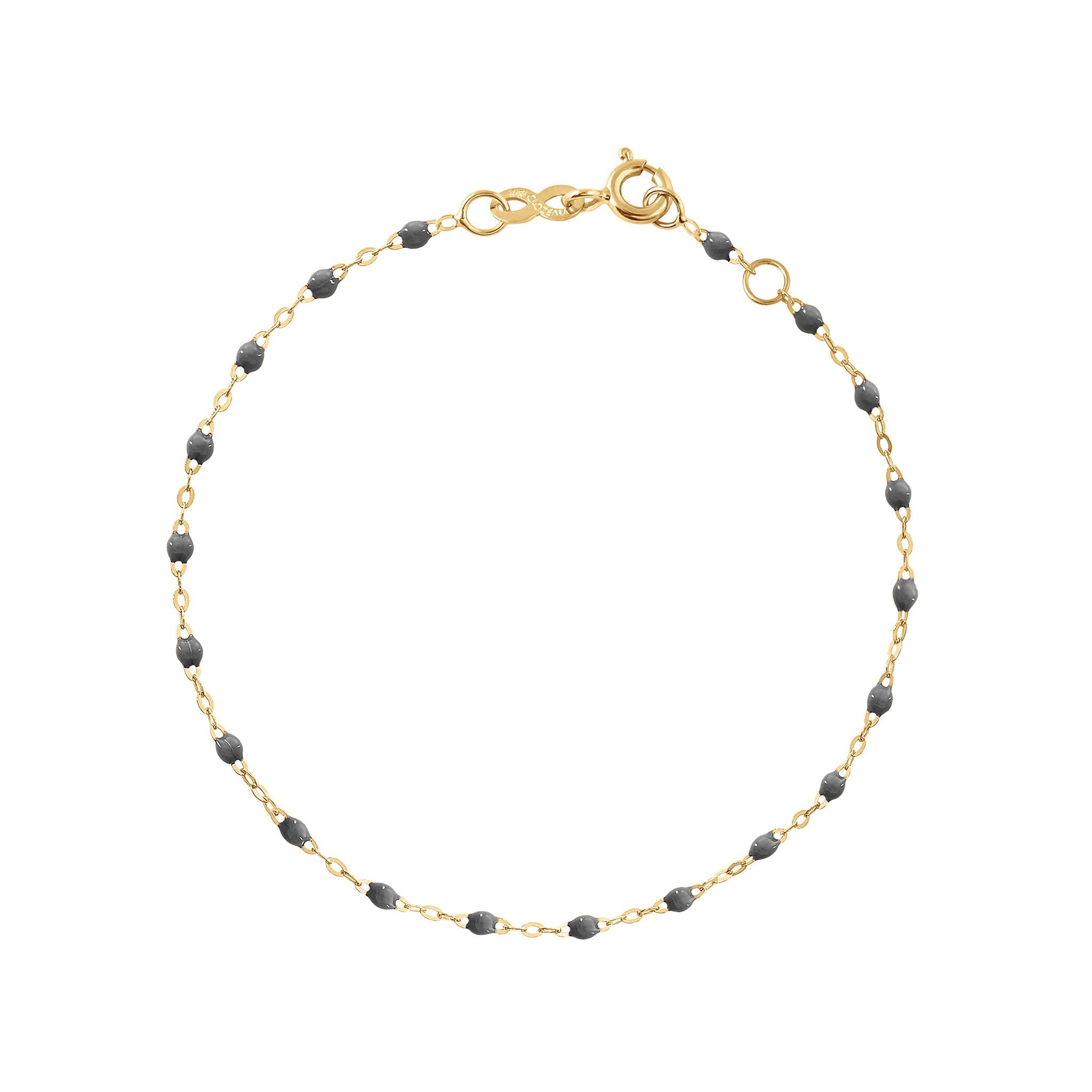 Bracelet gris foncé Classique Gigi, or jaune, 17 cm