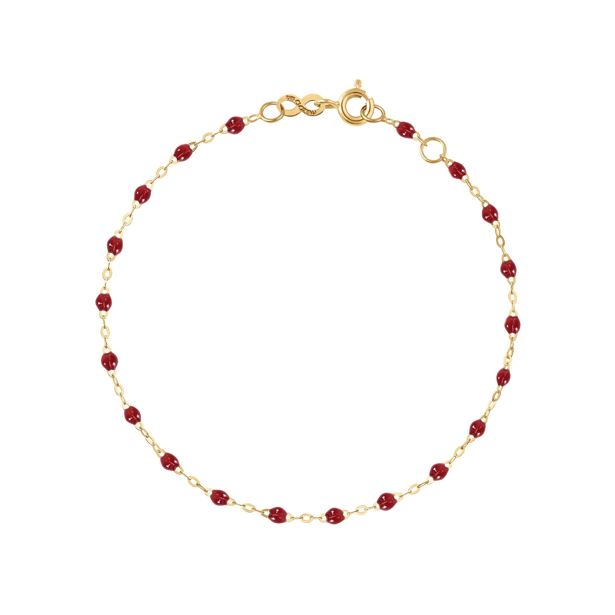 Bracelet rouge Classique Gigi, or jaune, 17 cm