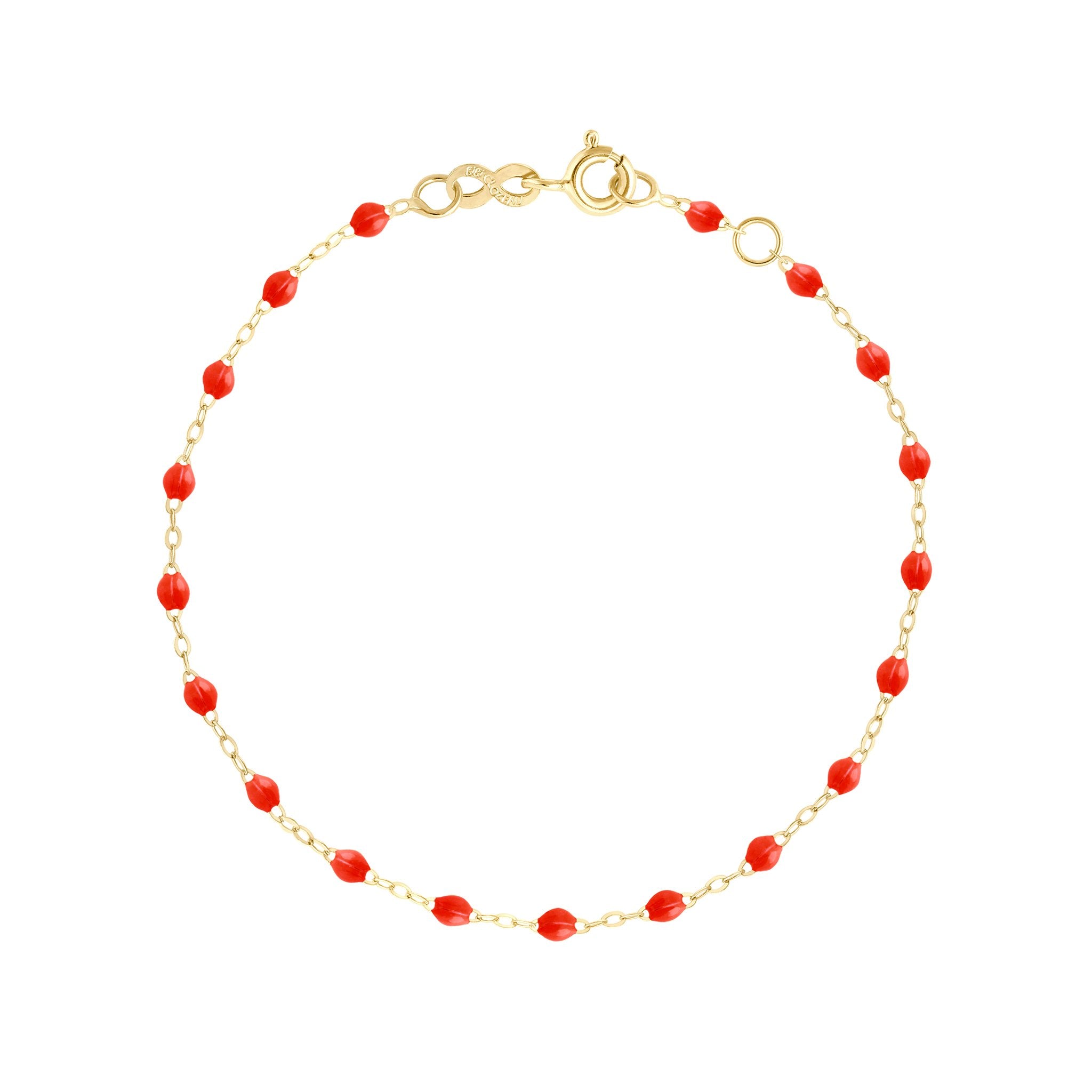 Bracelet corail Classique Gigi, or jaune, 17 cm