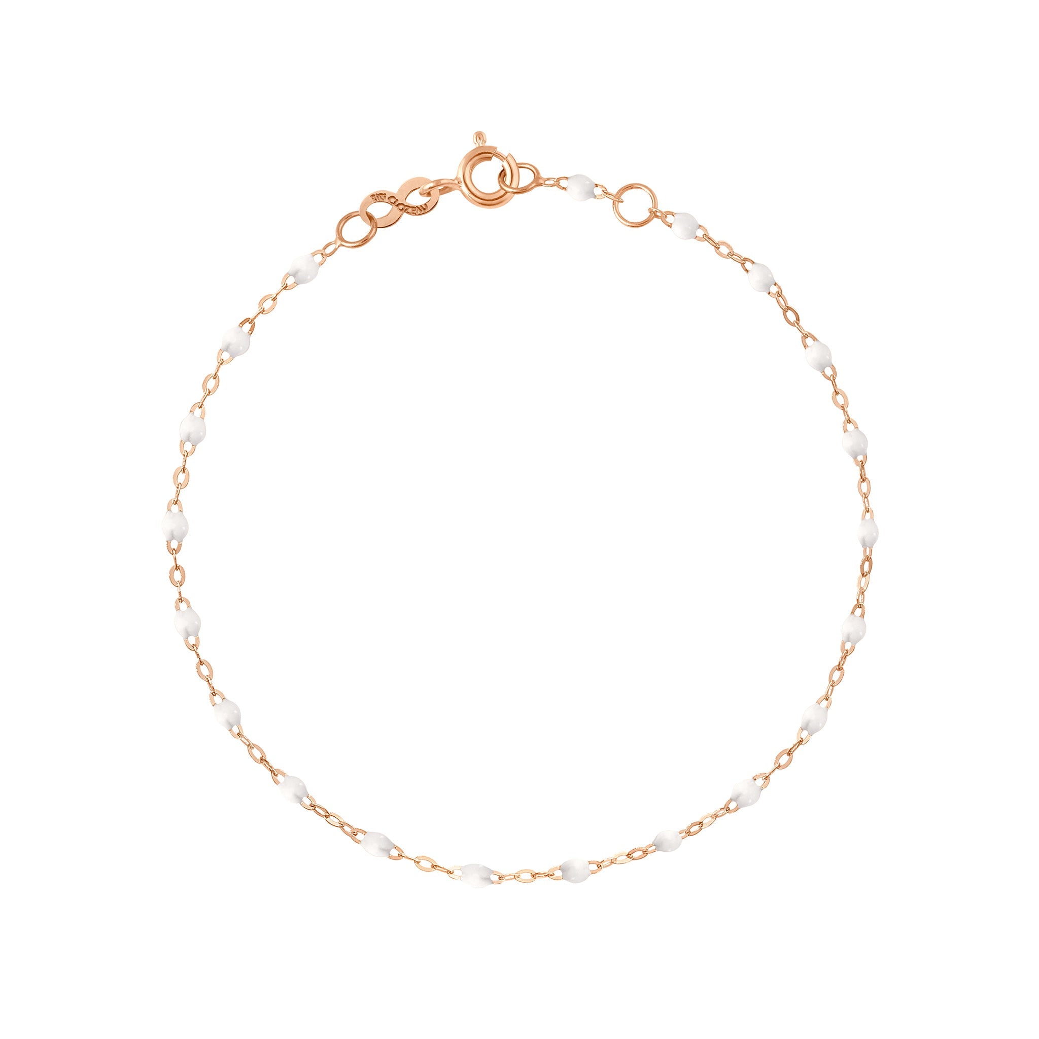 Bracelet bébé blanc Classique Gigi, or rose, 13 cm