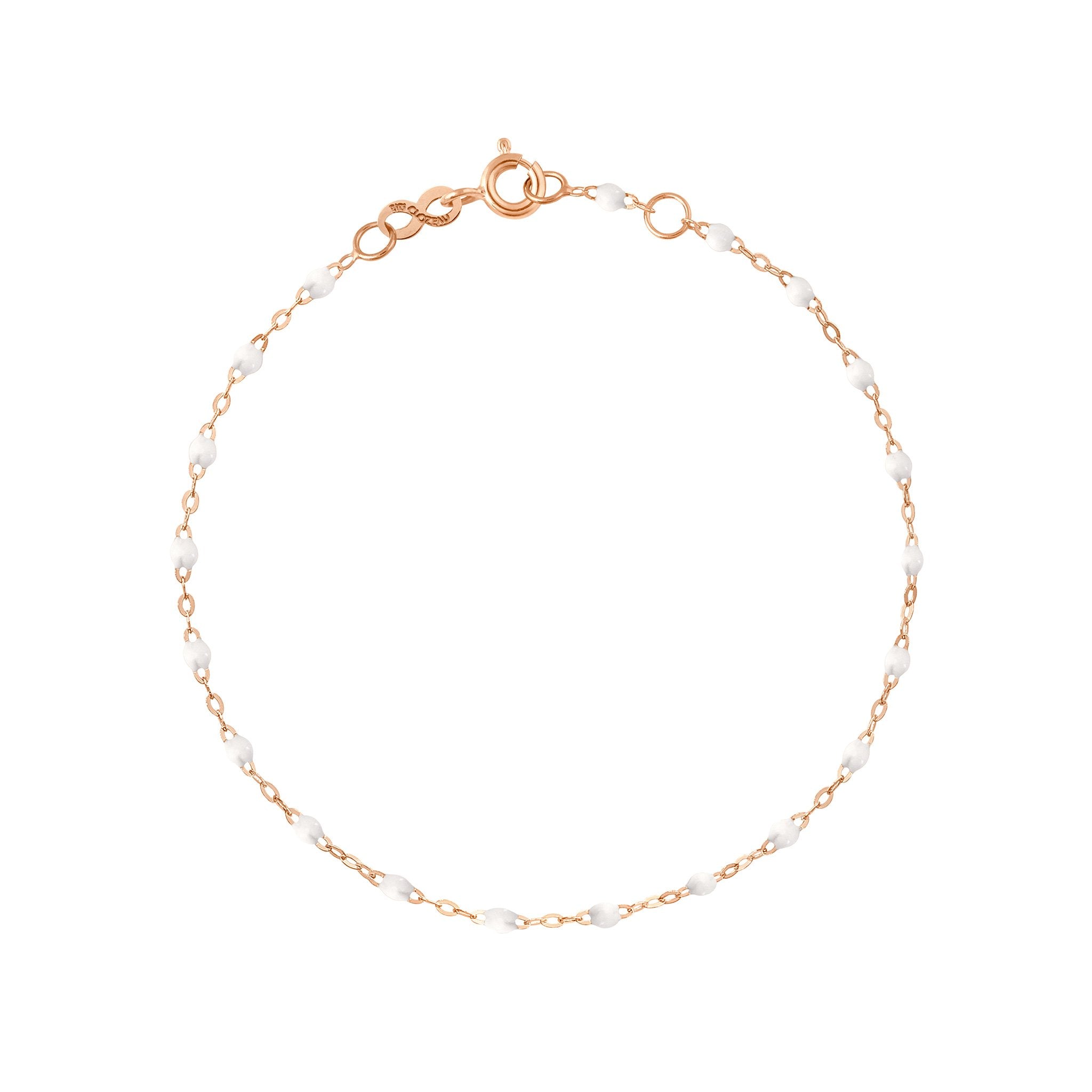 Bracelet blanc Classique Gigi, or rose, 17 cm