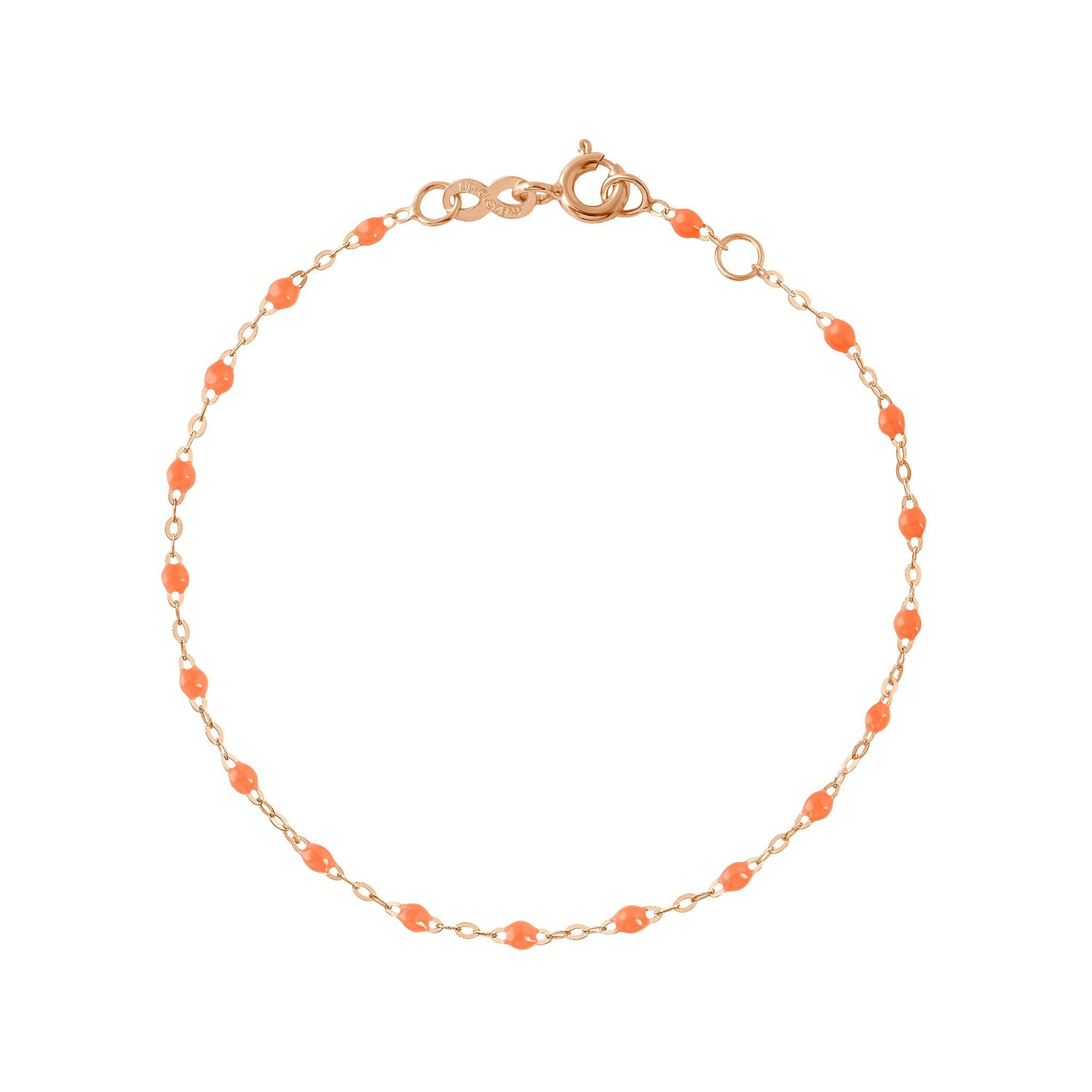Bracelet orange fluo Classique Gigi, or rose, 18 cm