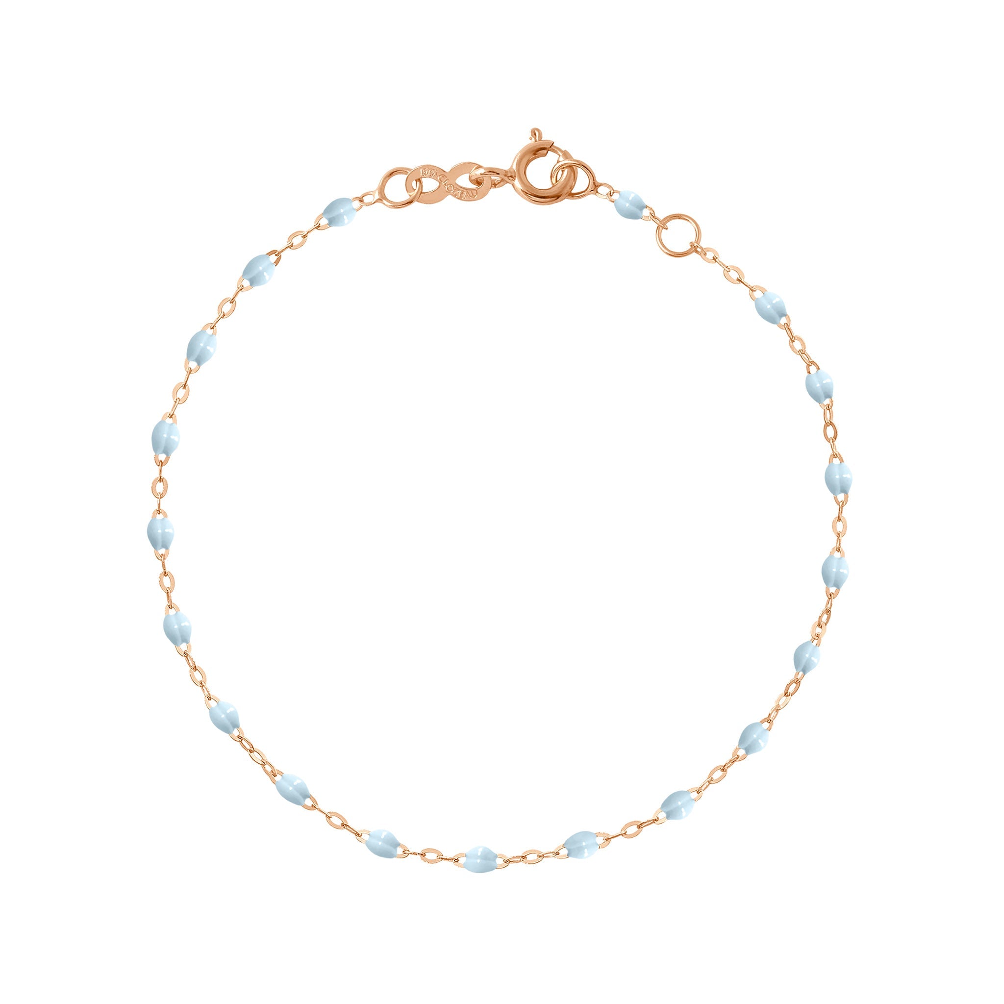 Bracelet bébé bleu layette Classique Gigi, or rose, 13 cm