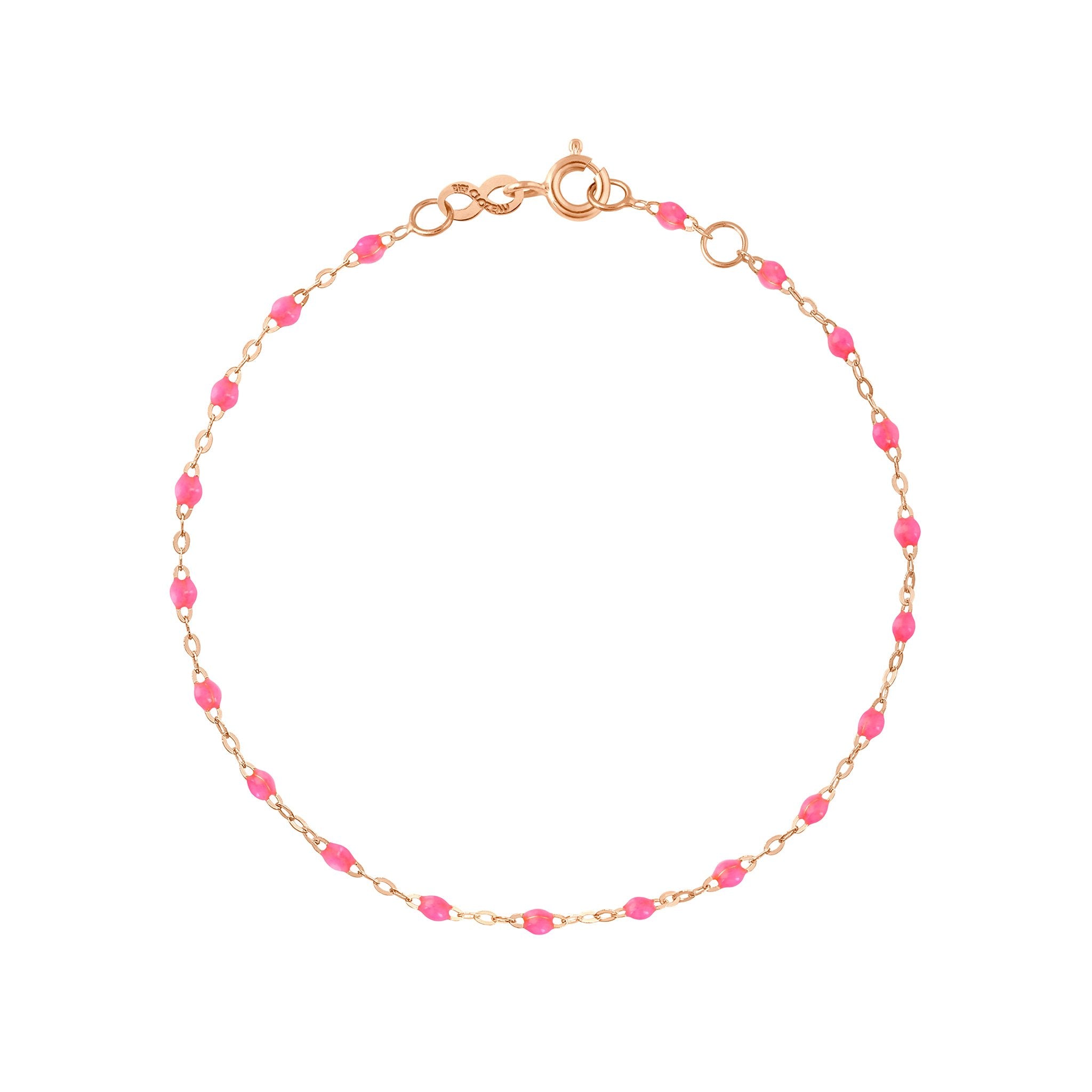 Bracelet rose fluo Classique Gigi, or rose, 17 cm