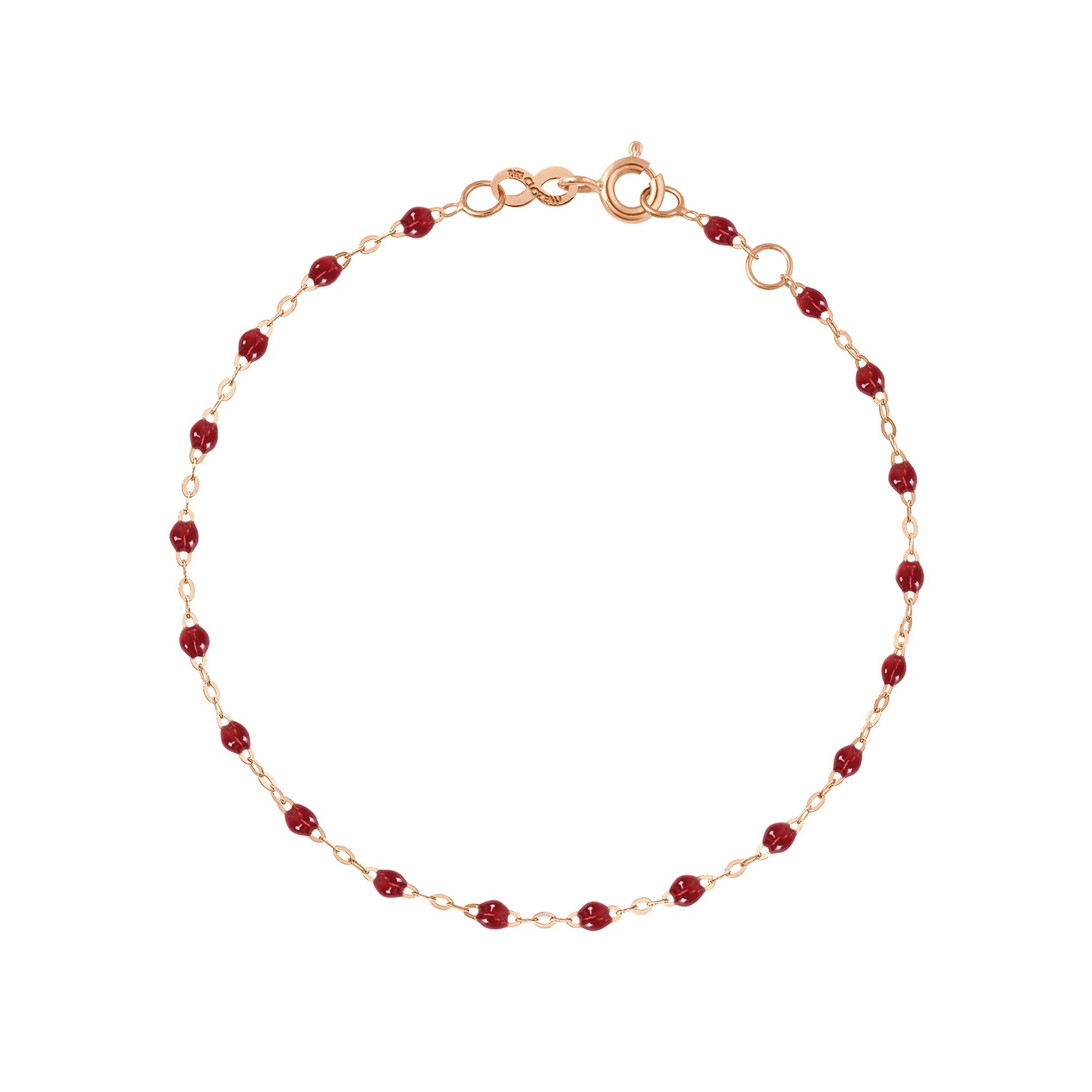 Bracelet rouge Classique Gigi, or rose, 17 cm