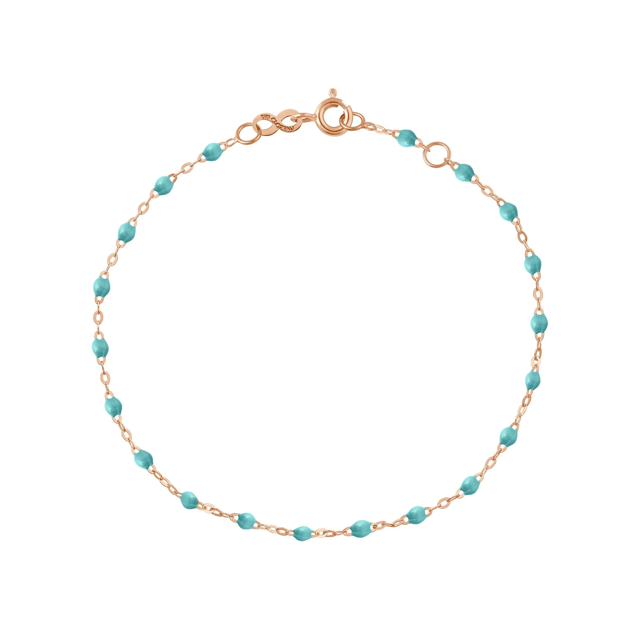 Bracelet turquoise vert Classique Gigi, or rose, 17 cm