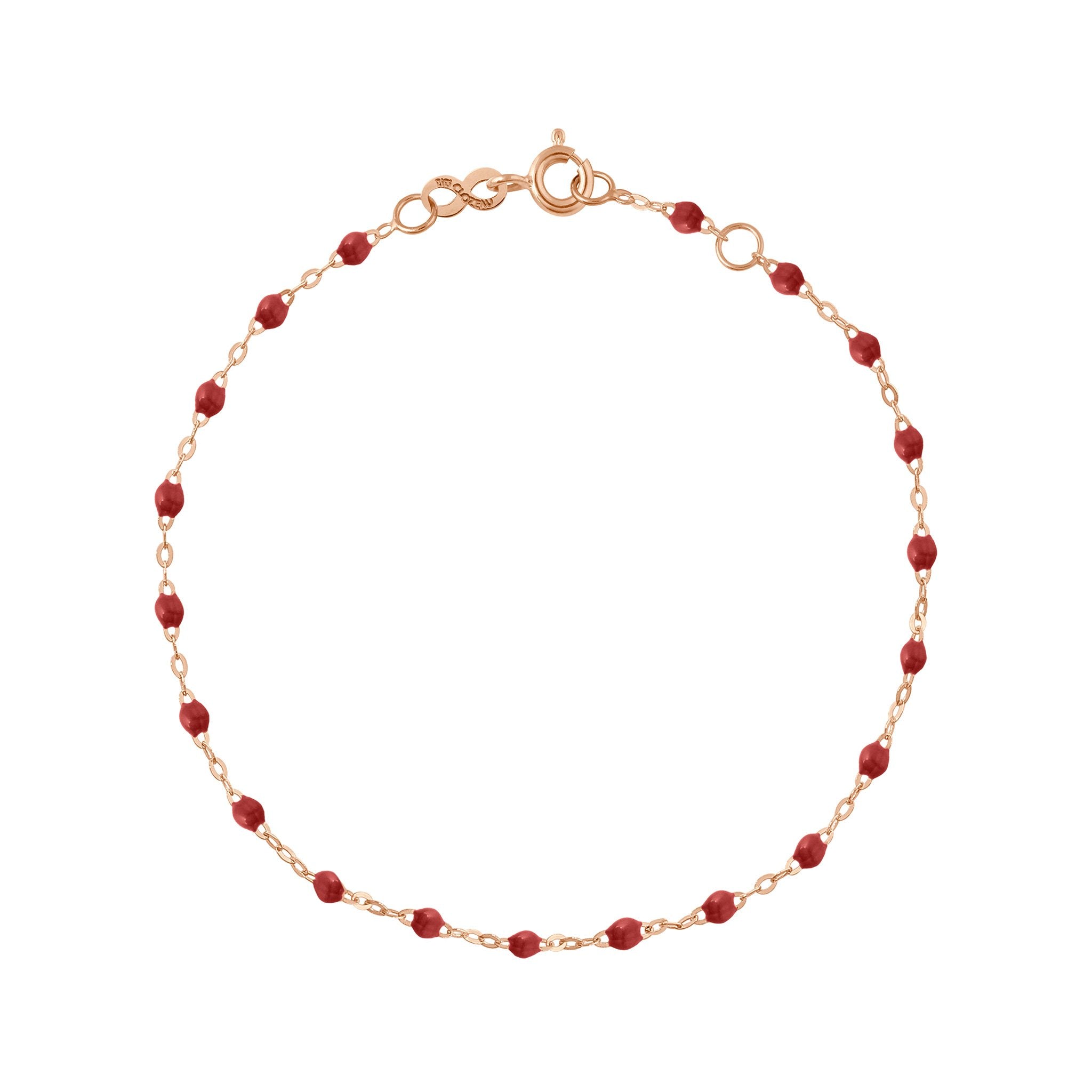 Bracelet bordeaux Classique Gigi, or rose, 17 cm