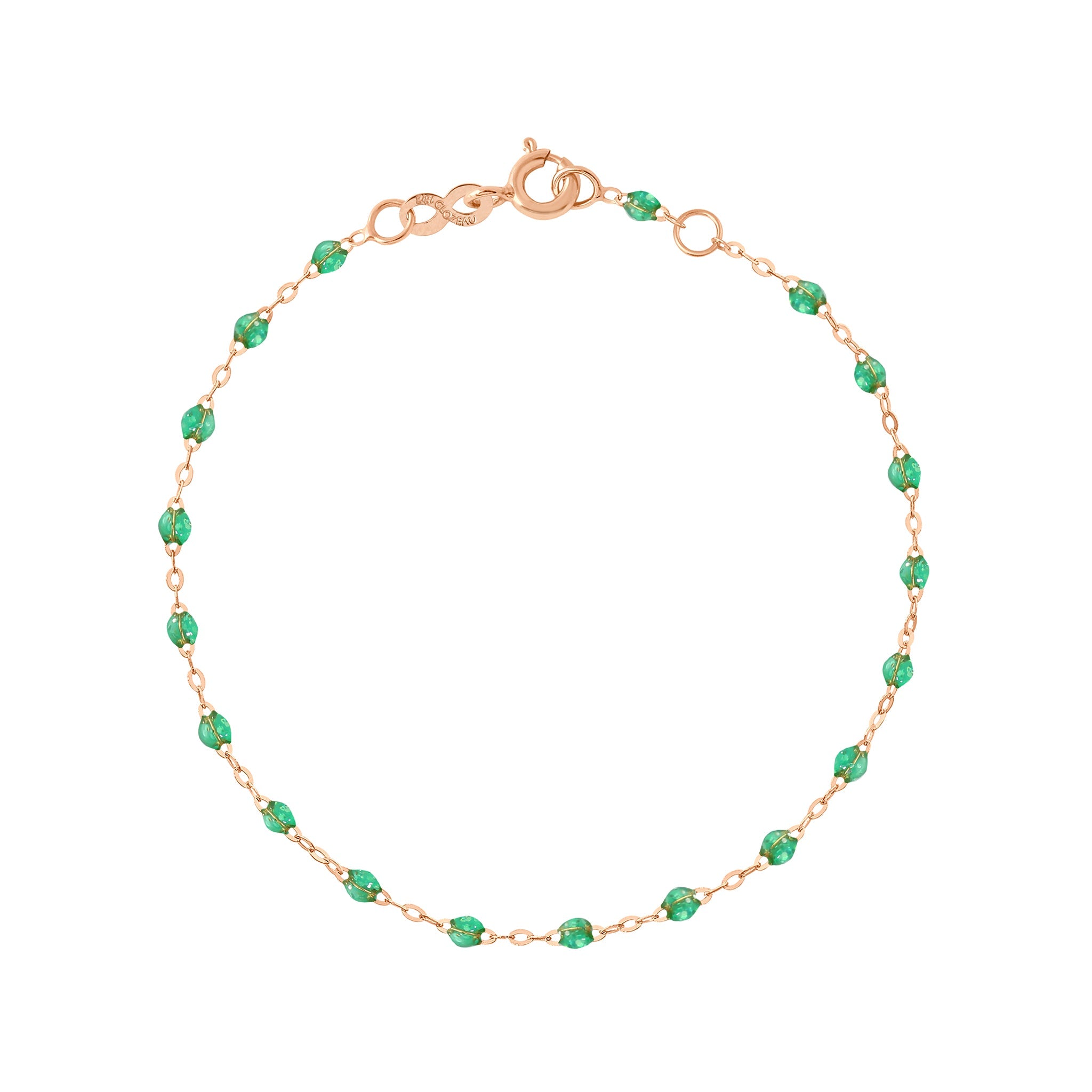 Bracelet menthe Classique Gigi, or rose, 17 cm