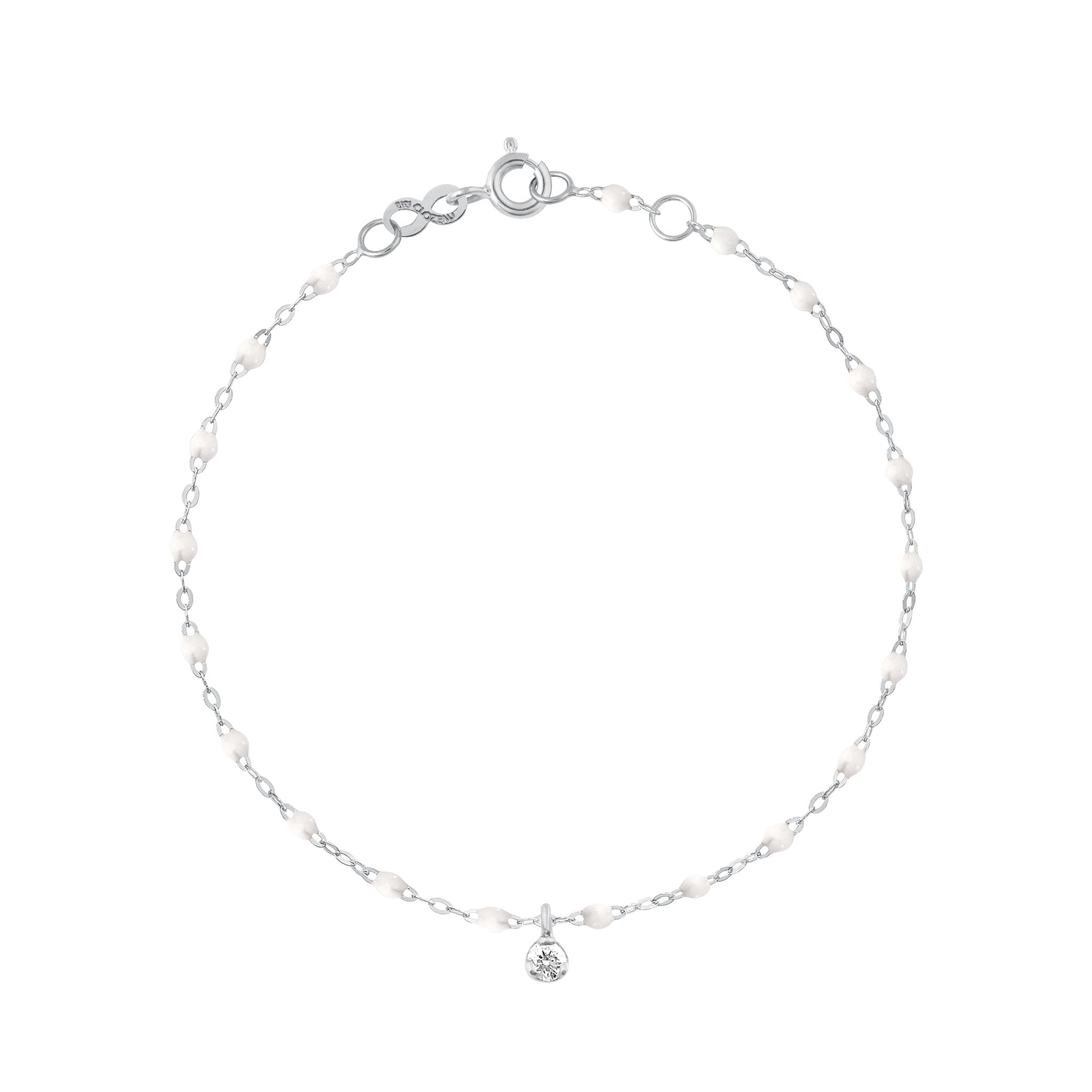 Bracelet blanc Gigi Suprême, or blanc, 1 diamant, 17 cm gigi suprême Référence :  b3gs001g0117di -1