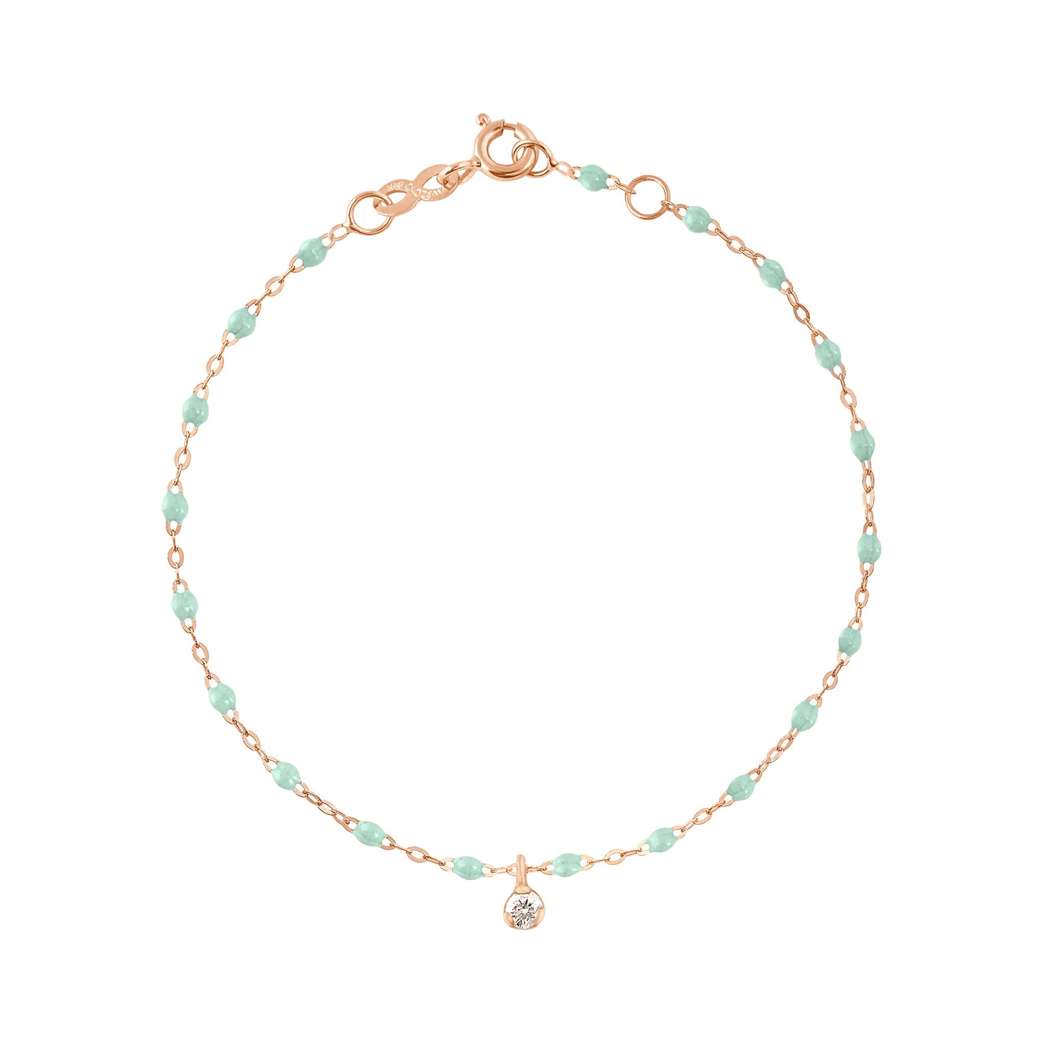 Bracelet jade Gigi Suprême, or rose, 1 diamant, 17 cm gigi suprême Référence :  b3gs001r1717di -1