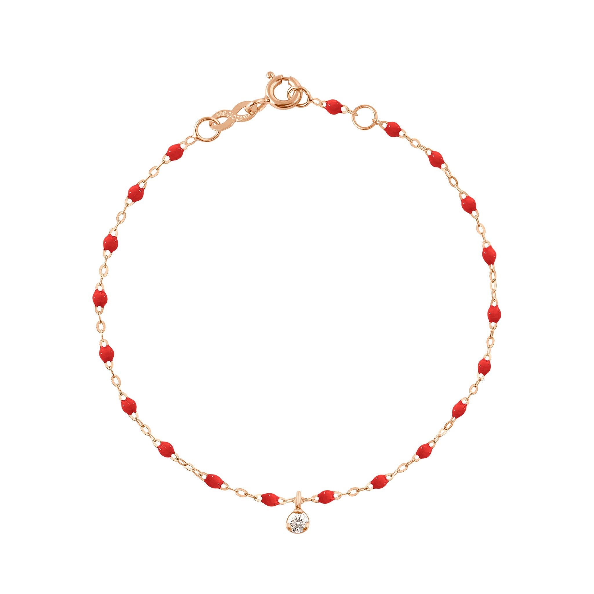 Bracelet coquelicot Gigi Suprême, or rose, 1 diamant, 17 cm gigi suprême Référence :  b3gs001r3117di -1