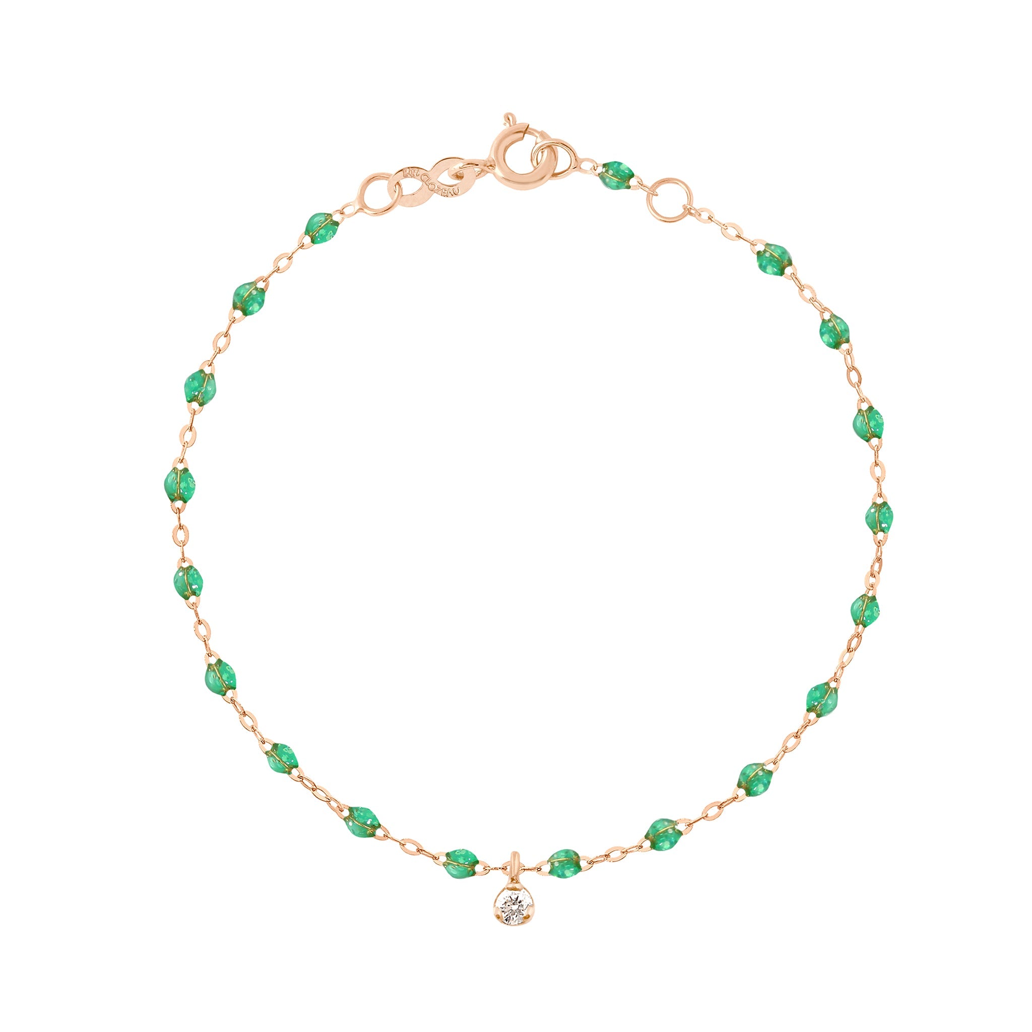 Bracelet menthe Gigi Suprême, or rose, 1 diamant, 17 cm gigi suprême Référence :  b3gs001r6017di -1