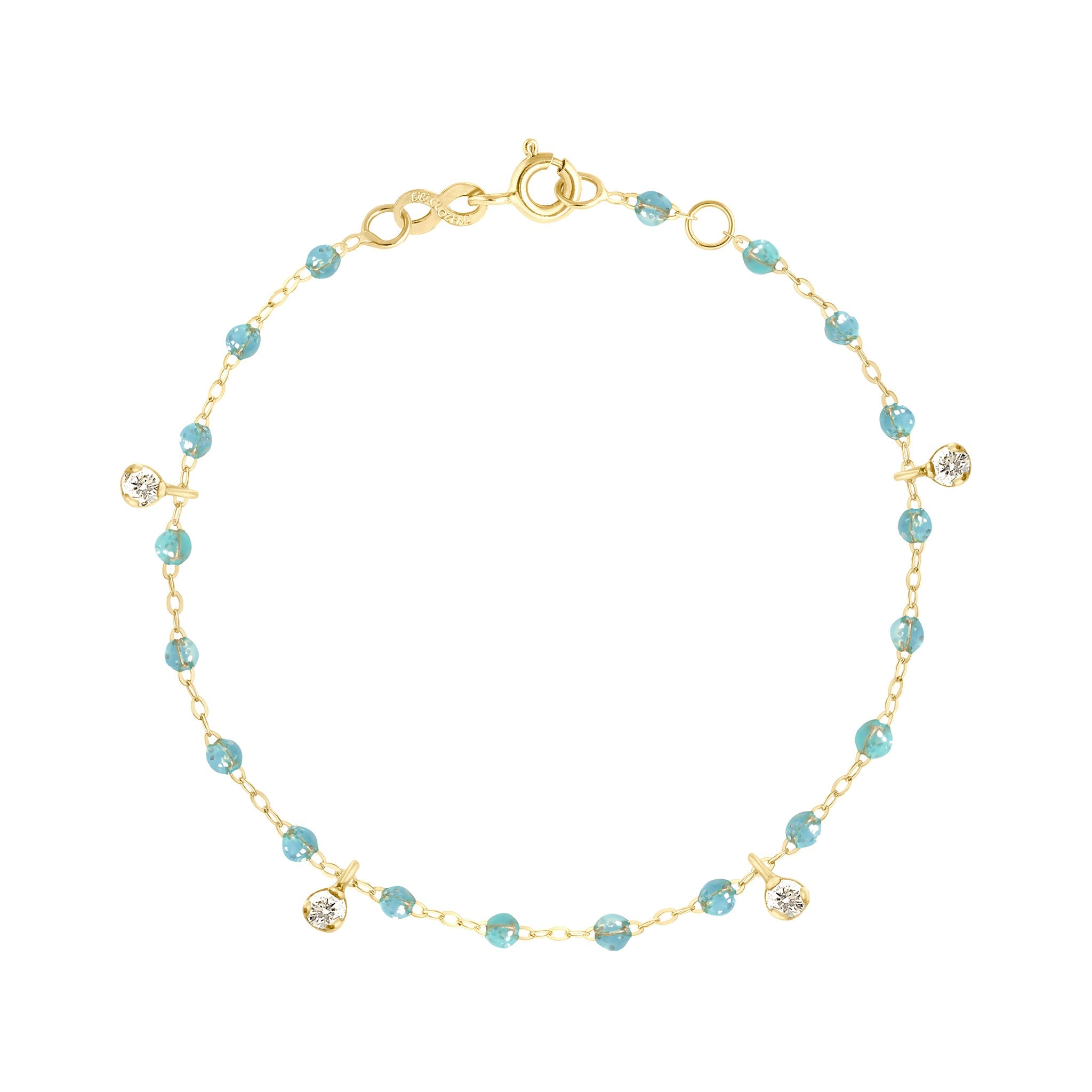 Bracelet aqua Gigi Suprême, or jaune, 4 diamants, 17 cm gigi suprême Référence :  b3gs004j6217di -1