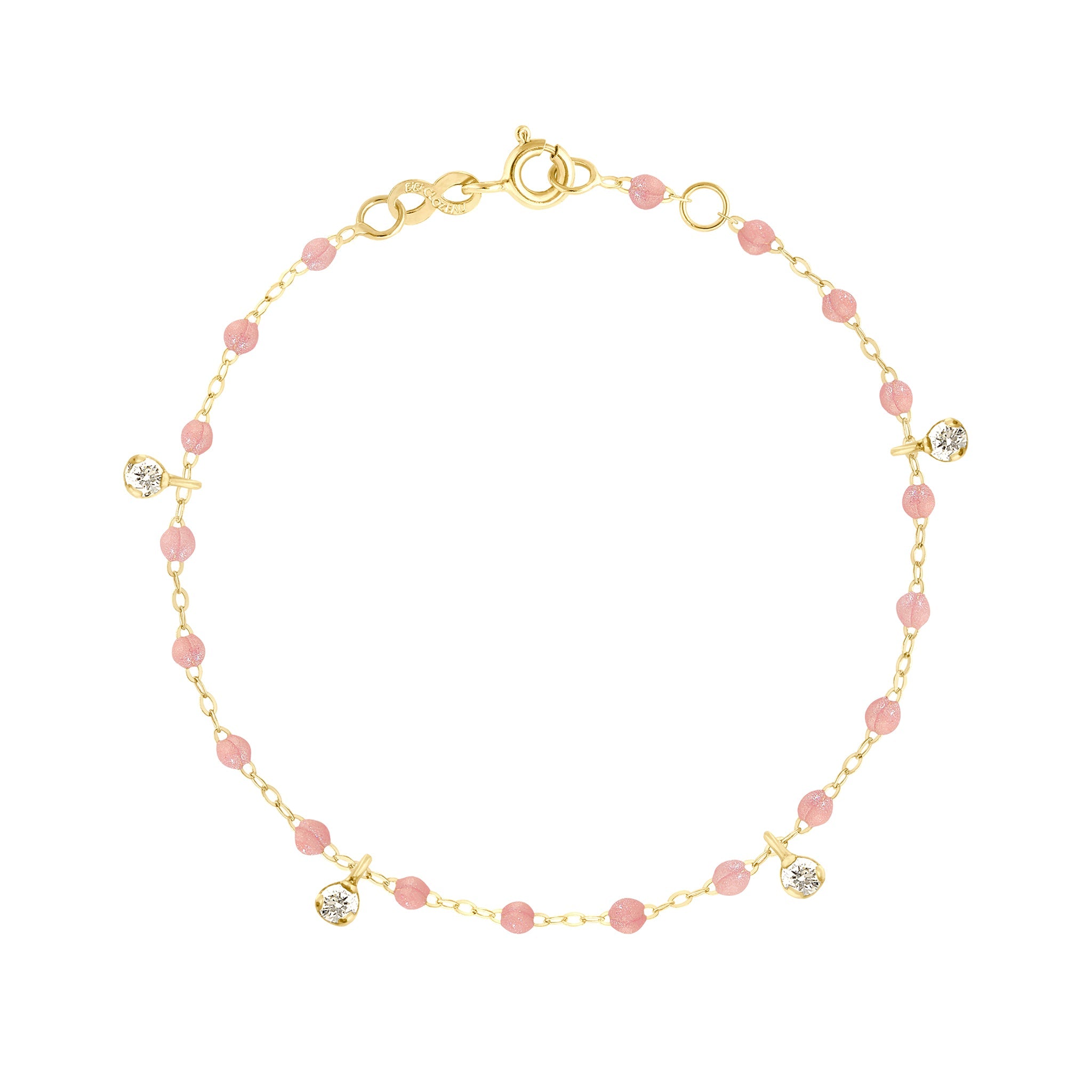 Bracelet blush Gigi Suprême, or jaune, 4 diamants, 17 cm gigi suprême Référence :  b3gs004j6317di -1