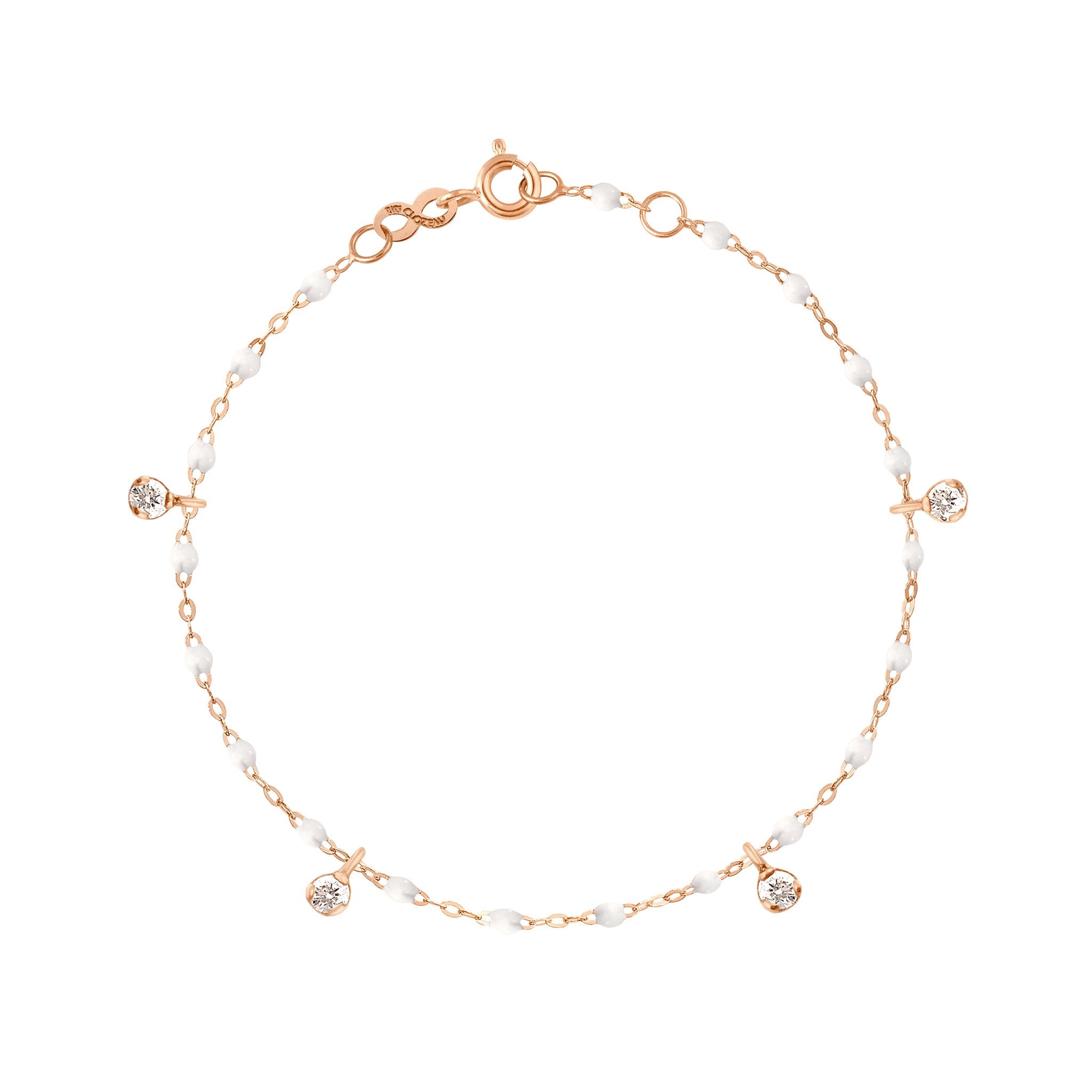 Bracelet blanc Gigi Suprême, or rose, 4 diamants, 17 cm gigi suprême Référence :  b3gs004r0117di -1