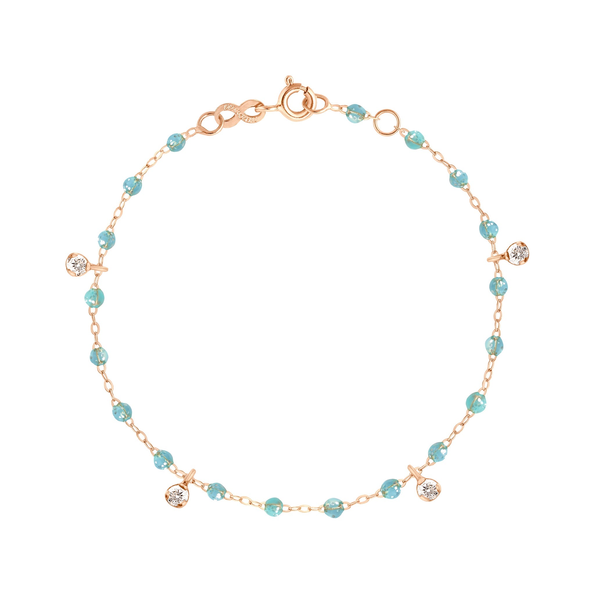 Bracelet aqua Gigi Suprême, or rose, 4 diamants, 17 cm gigi suprême Référence :  b3gs004r6217di -1