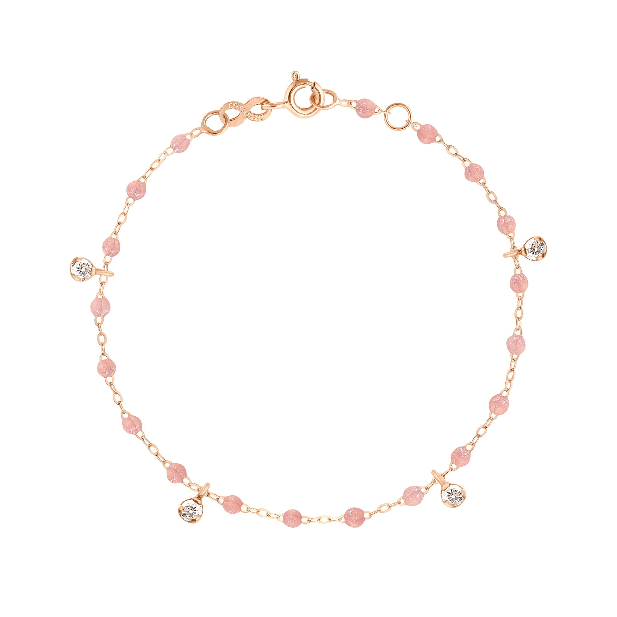 Bracelet blush Gigi Suprême, or rose, 4 diamants, 17 cm gigi suprême Référence :  b3gs004r6317di -1