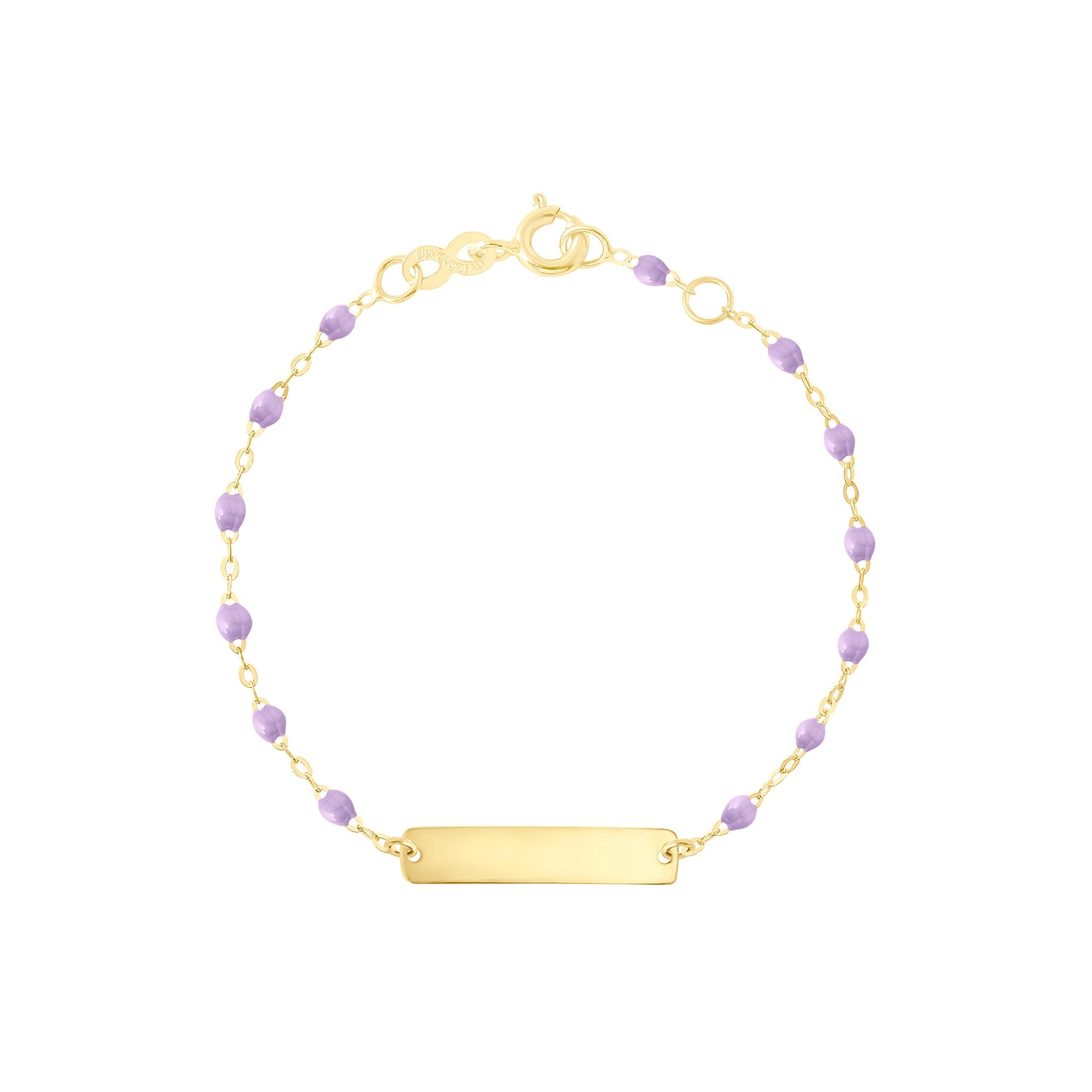 Bracelet parme Little Gigi, plaque rectangle, or jaune, 13 cm little gigi Référence :  b3lg001j1013xx -1