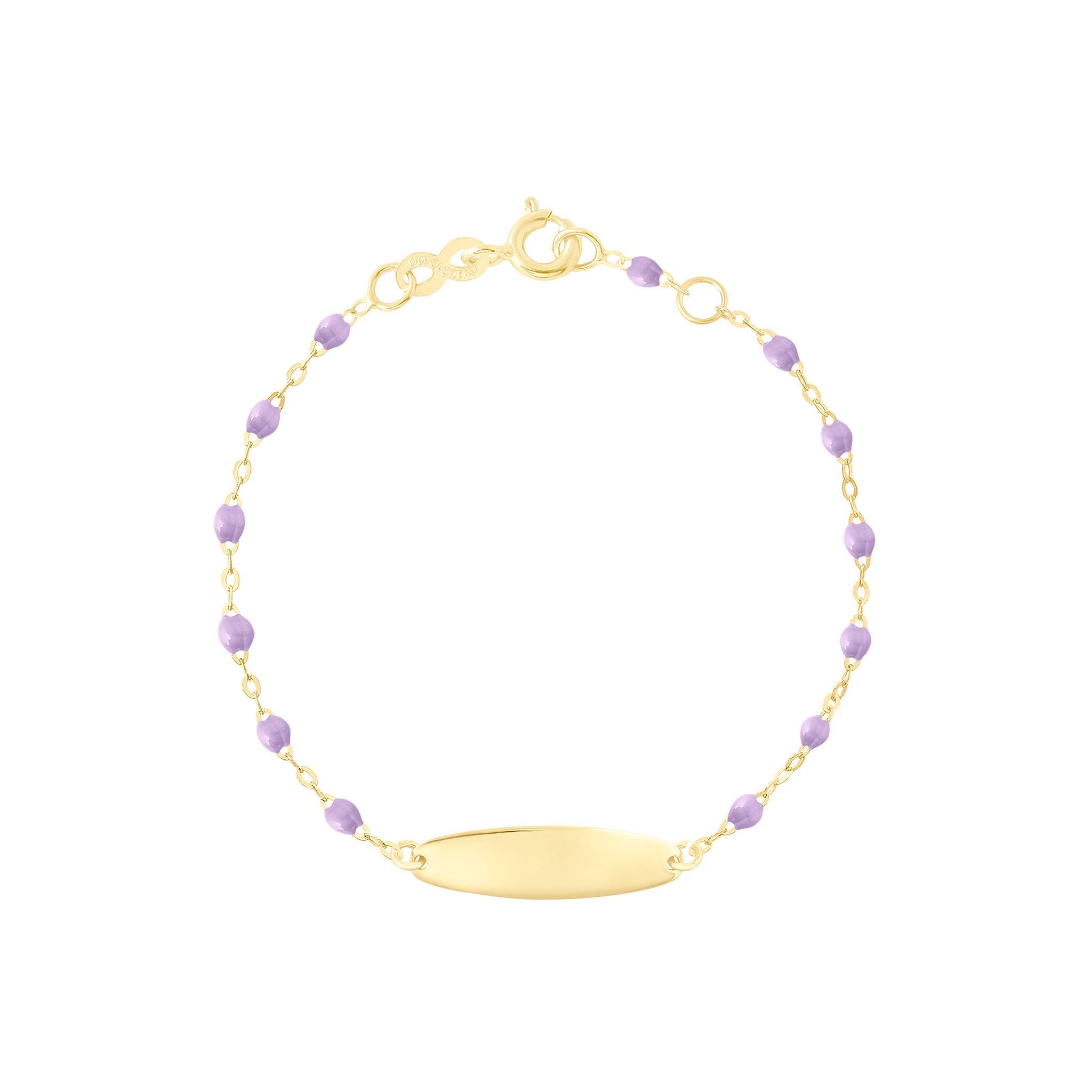 Bracelet parme Little Gigi, plaque ovale, or jaune, 13 cm little gigi Référence :  b3lg002j1013xx -1
