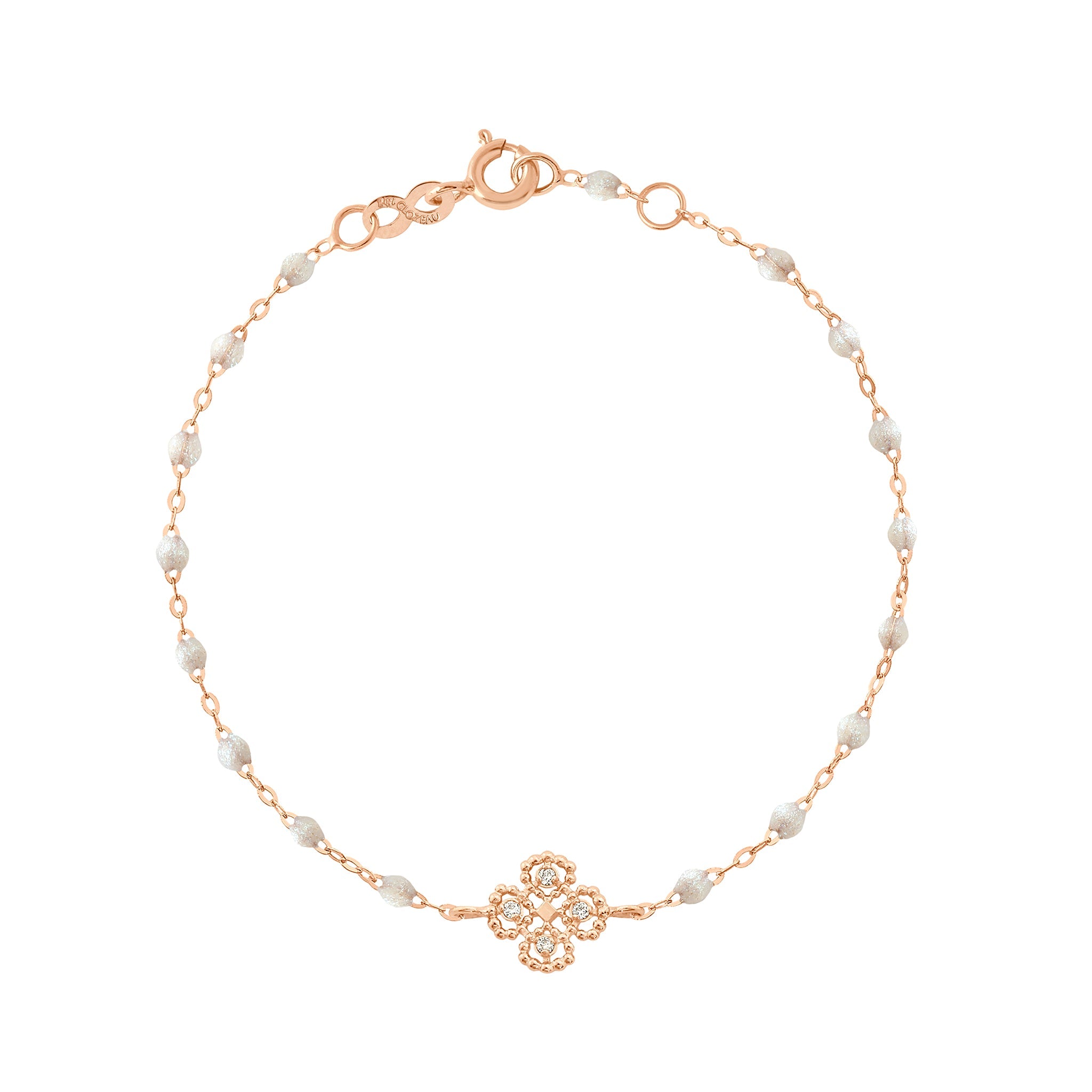 Bracelet opale Lucky Trèfle, diamants, or rose, 17 cm lucky Référence :  b3lk005r6117di -1