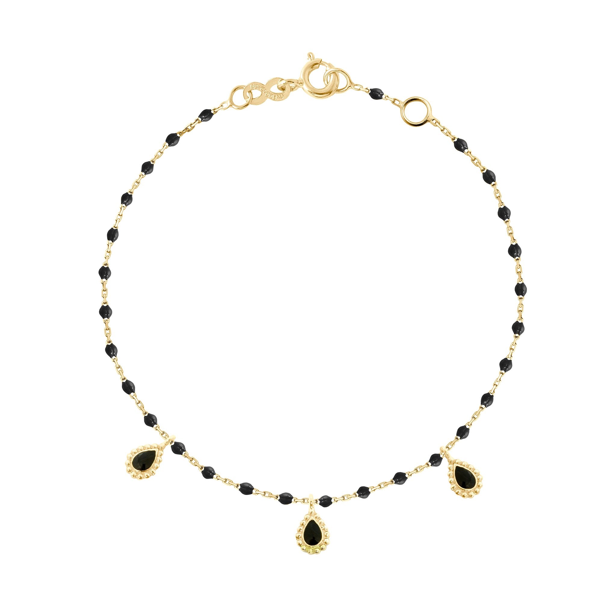 Bracelet noir Lucky Cashmere, or jaune, 17 cm lucky Référence :  b3lk006j2017xx -1