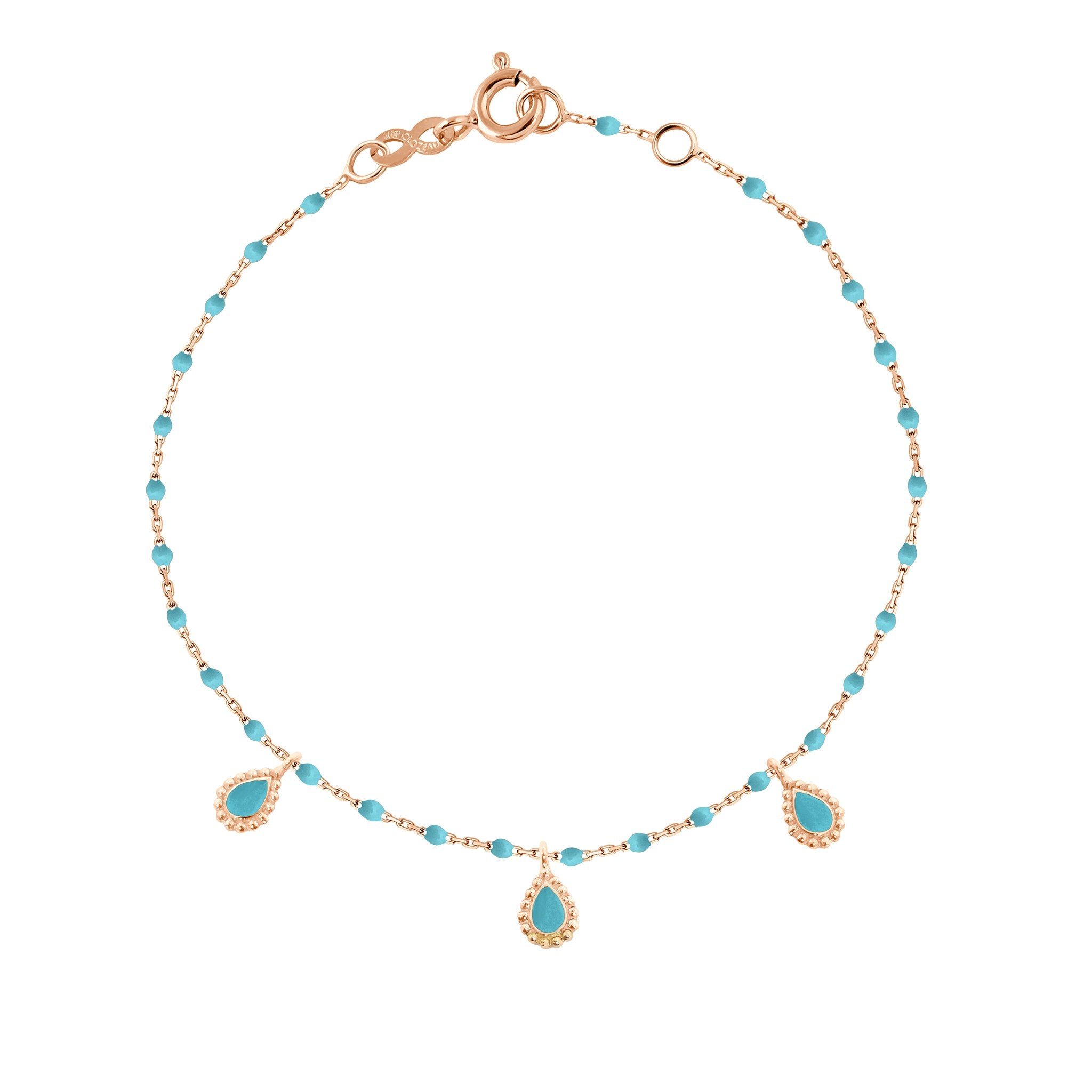 Bracelet turquoise Lucky Cashmere, or rose, 17 cm lucky Référence :  b3lk006r3417xx -1