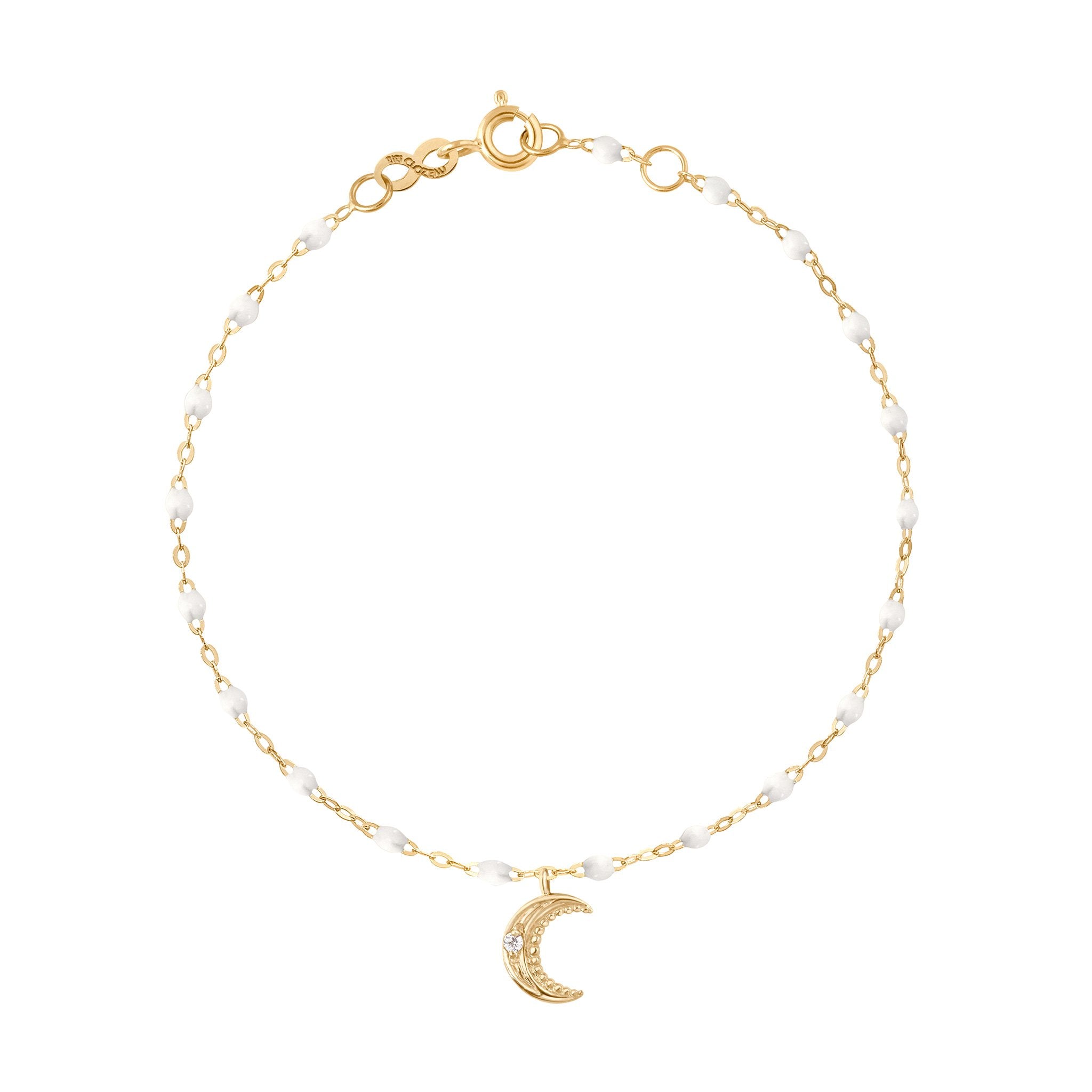 Bracelet blanc Lune, diamants, or jaune, 17 cm pirate Référence :  b3lu001j0117di -1