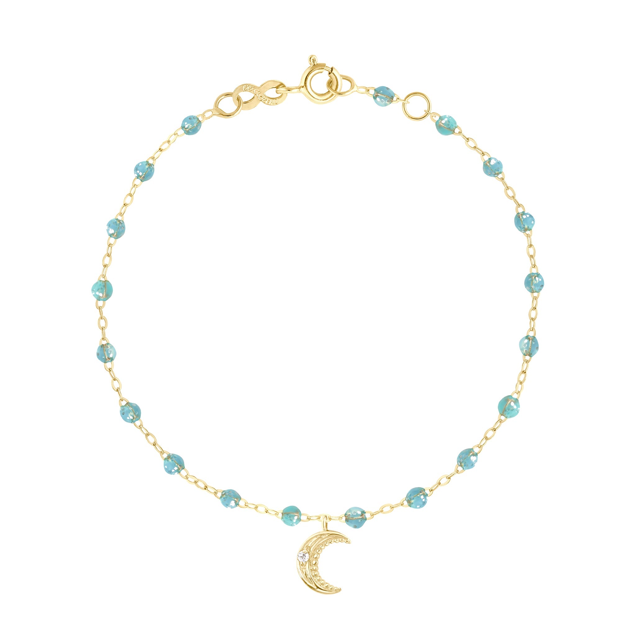 Bracelet aqua Lune, diamants, or jaune, 17 cm pirate Référence :  b3lu001j6217di -1