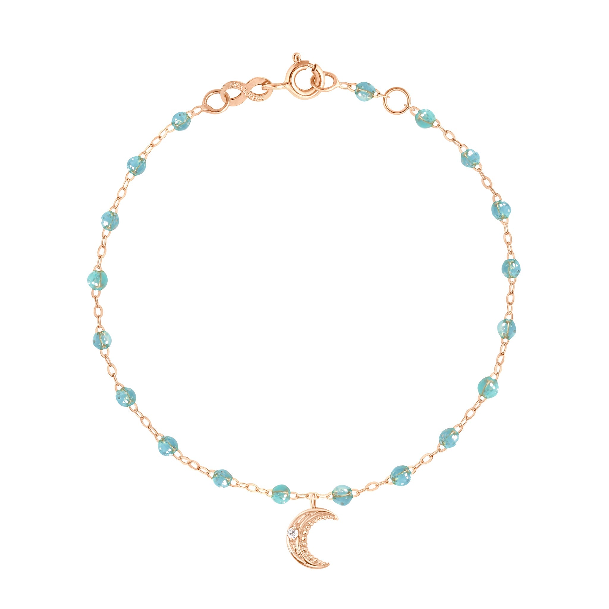 Bracelet aqua Lune, diamants, or rose, 17 cm pirate Référence :  b3lu001r6217di -1
