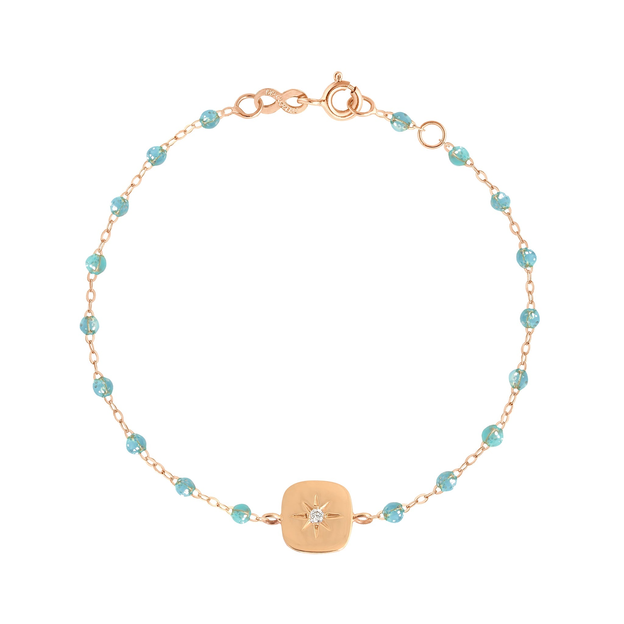 Bracelet aqua Miss Gigi diamant, or rose, 17 cm miss gigi Référence :  b3mg001r6217di -1