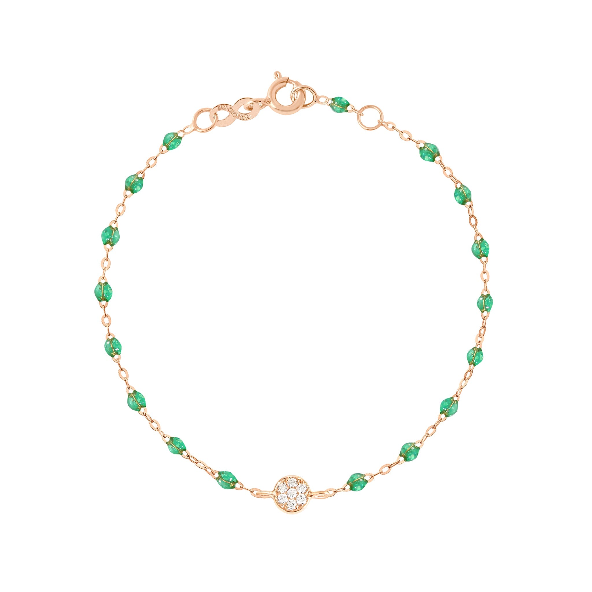 Bracelet menthe Puce diamants, or rose, 17 cm pirate Référence :  b3pu002r6017di -1