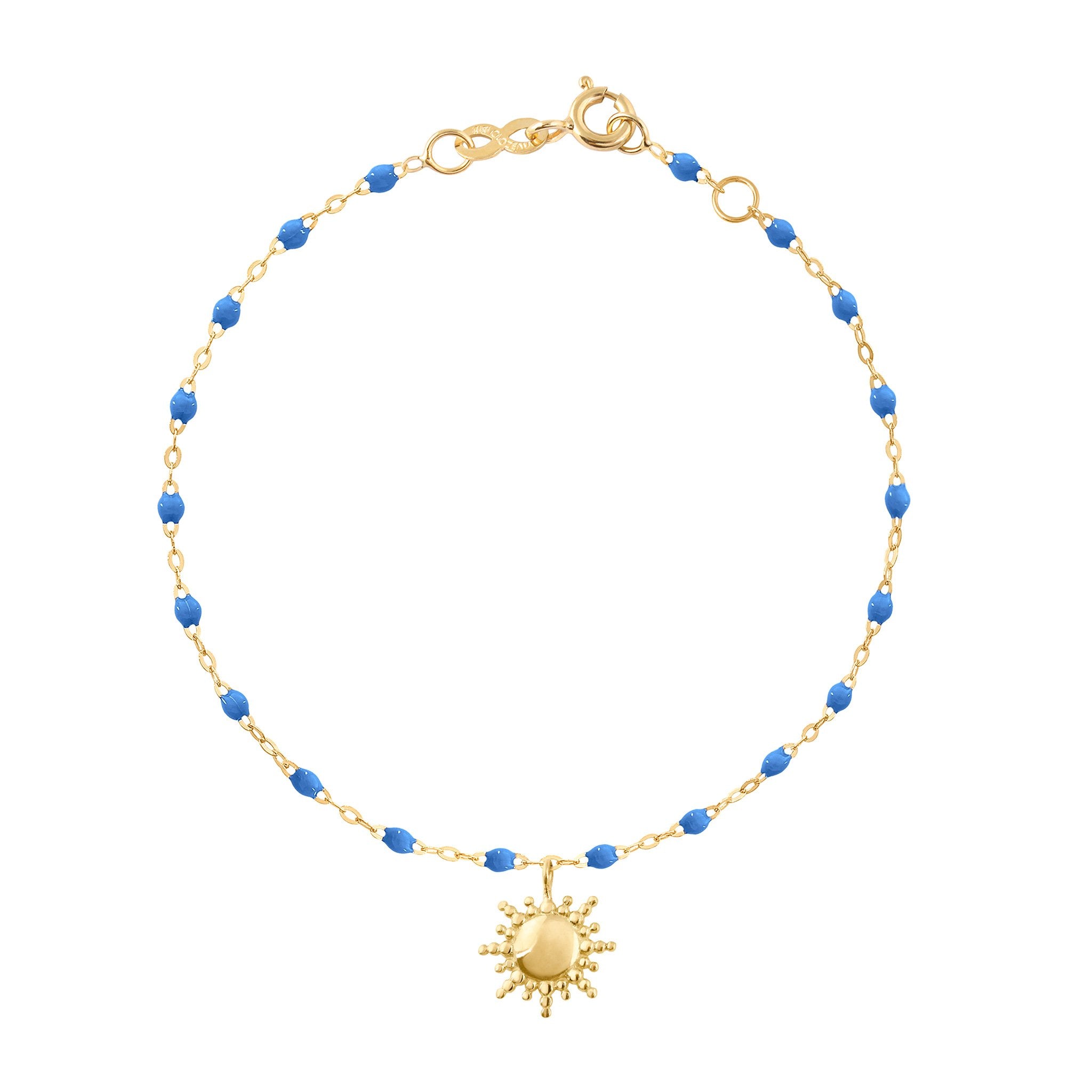 Bracelet bleu fluo Soleil, or jaune, 17 cm pirate Référence :  b3so001j0417xx -1