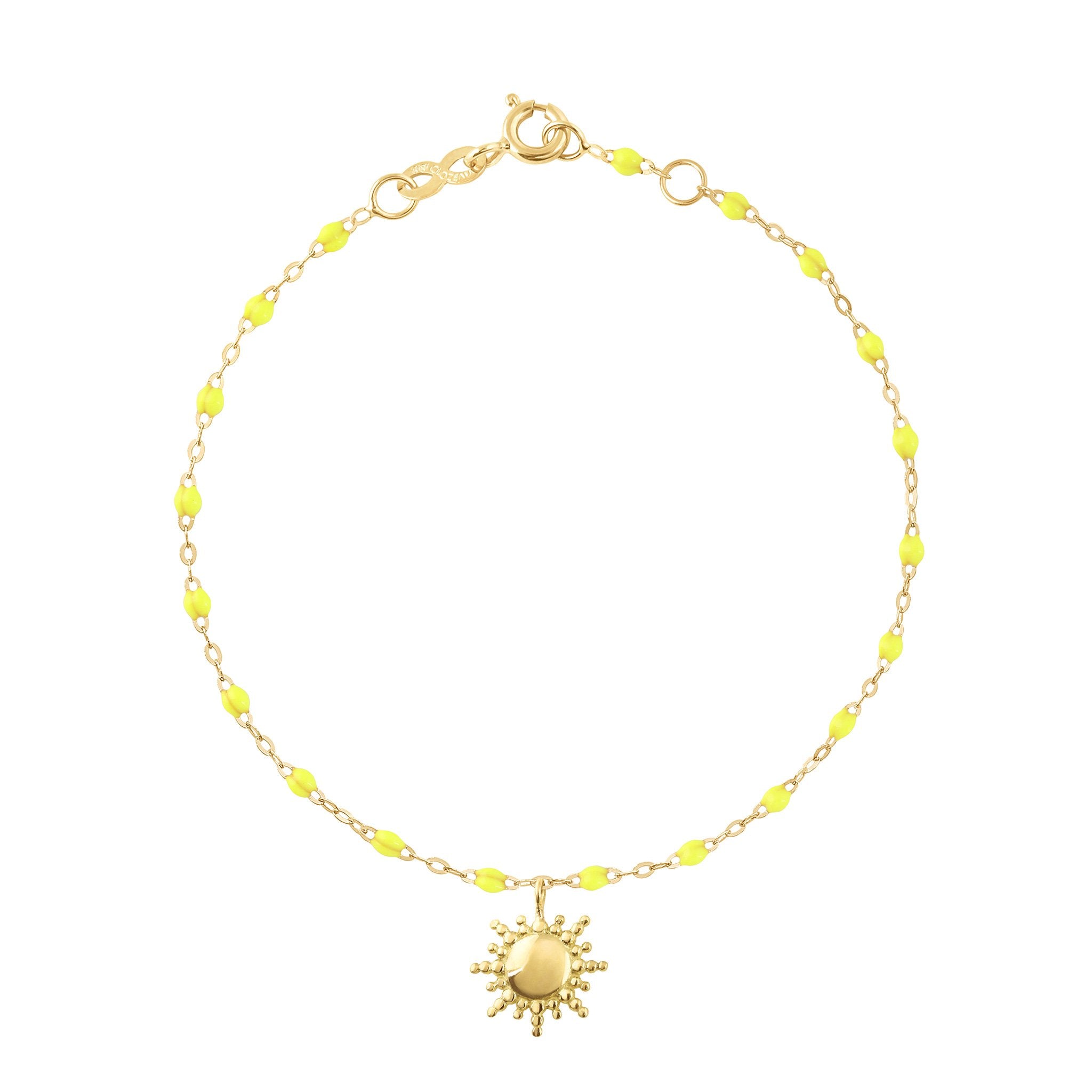 Bracelet jaune fluo Soleil, or jaune, 17 cm pirate Référence :  b3so001j1817xx -1