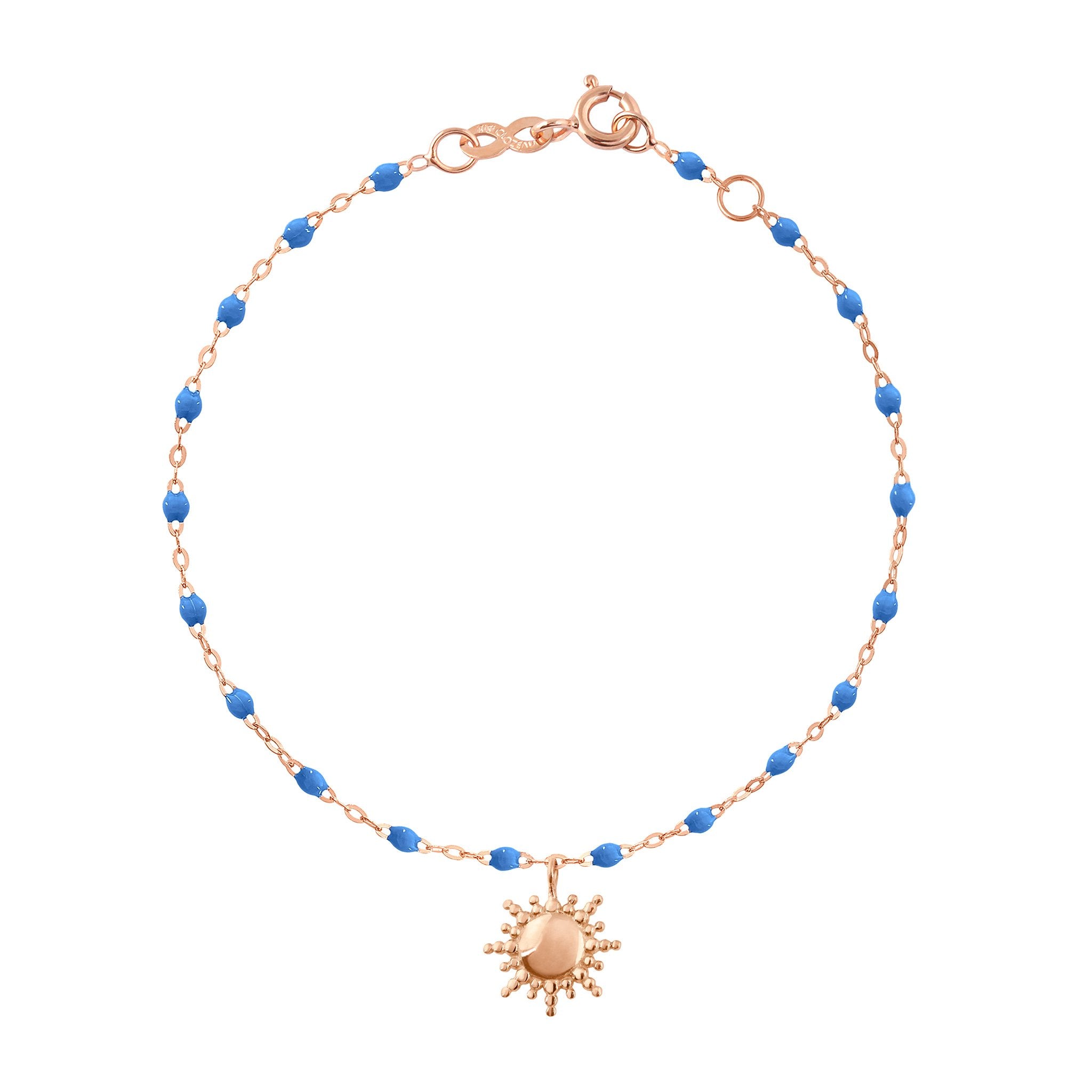 Bracelet bleu fluo Soleil, or rose, 17 cm pirate Référence :  b3so001r0417xx -1