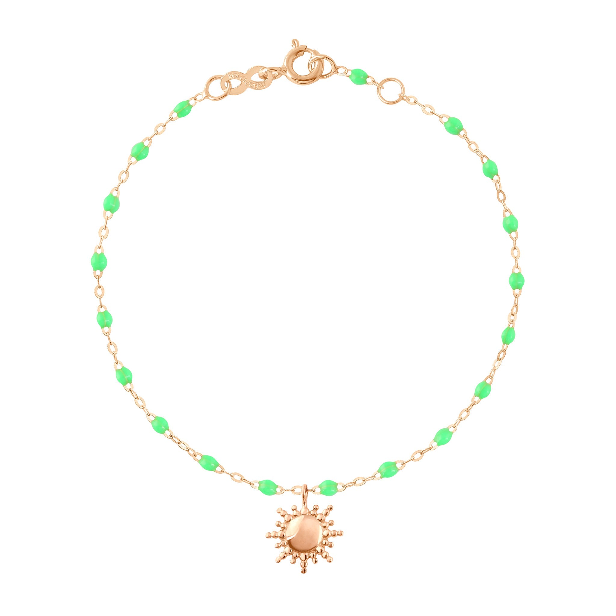 Bracelet vert fluo Soleil, or rose, 17 cm pirate Référence :  b3so001r3617xx -1