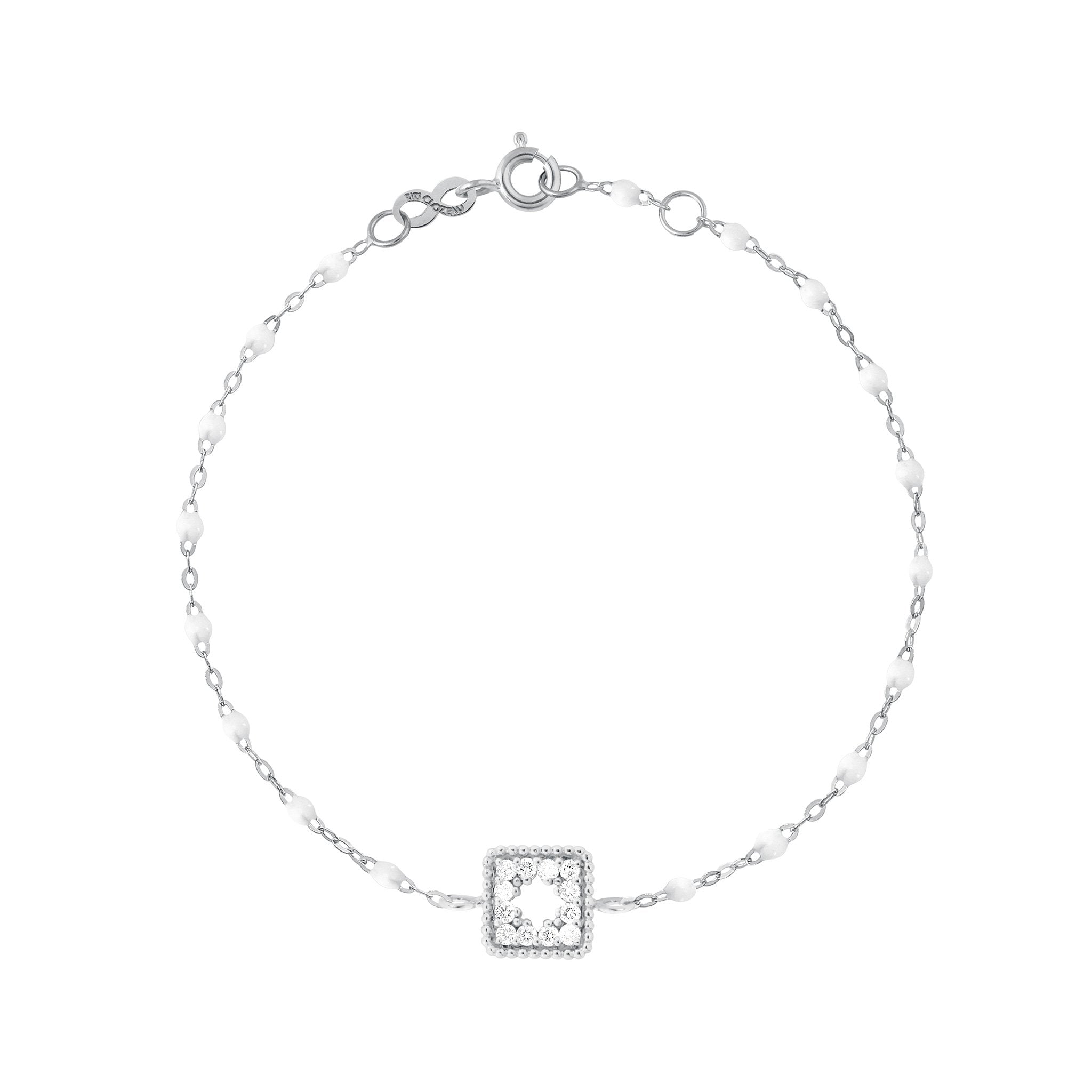 Bracelet blanc Trésor, diamants, or blanc, 17 cm pirate Référence :  b3tr001g0117di -1