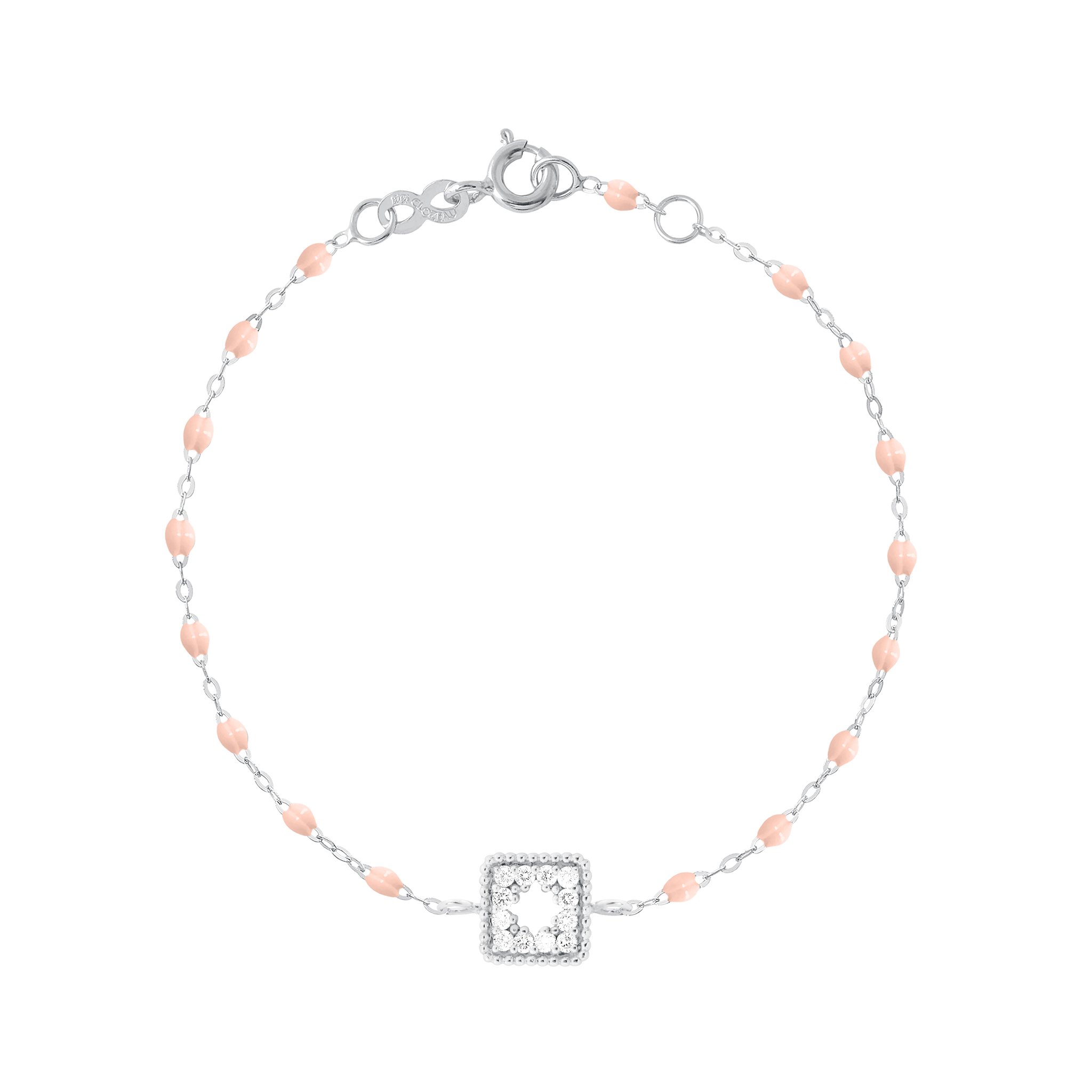Bracelet rose bébé Trésor, diamants, or blanc, 17 cm pirate Référence :  b3tr001g2817di -1
