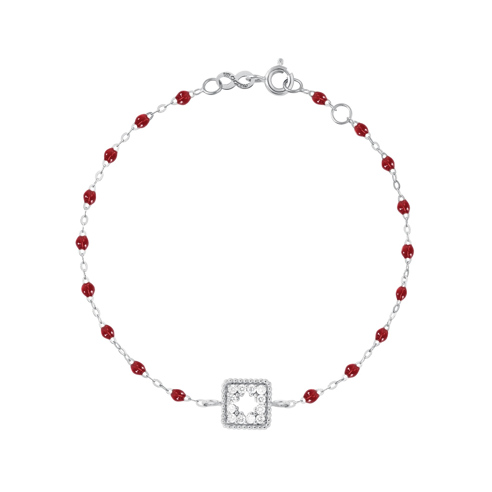 Bracelet rouge Trésor, diamants, or blanc, 17 cm pirate Référence :  b3tr001g3017di -1